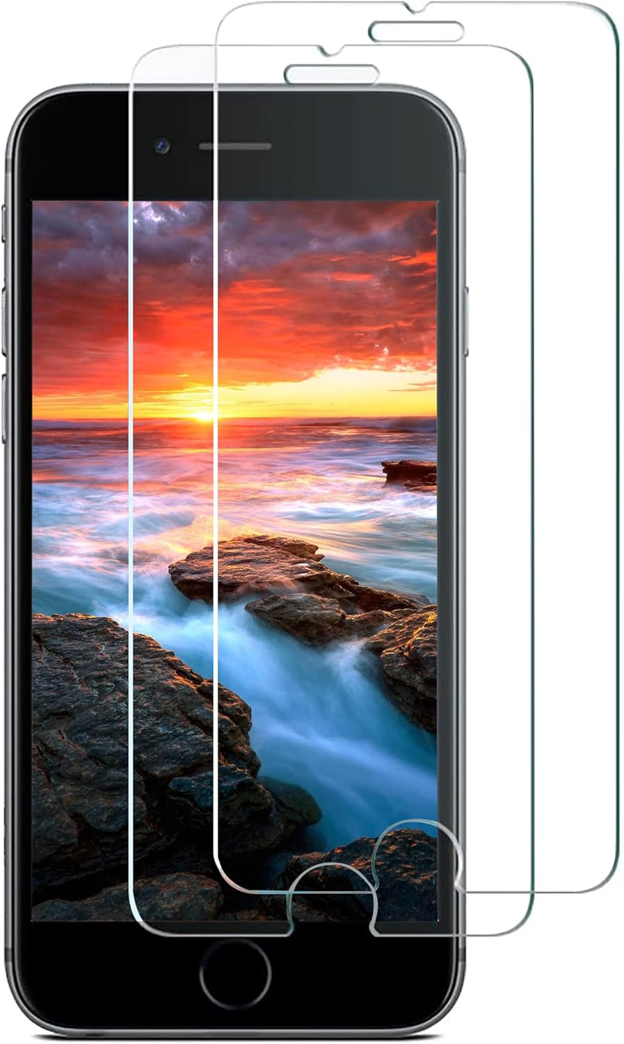 iPhone8/7/6/6s対応 強化ガラスフィルム 2枚セット 9H 硬度 指紋防止 気泡ゼロ