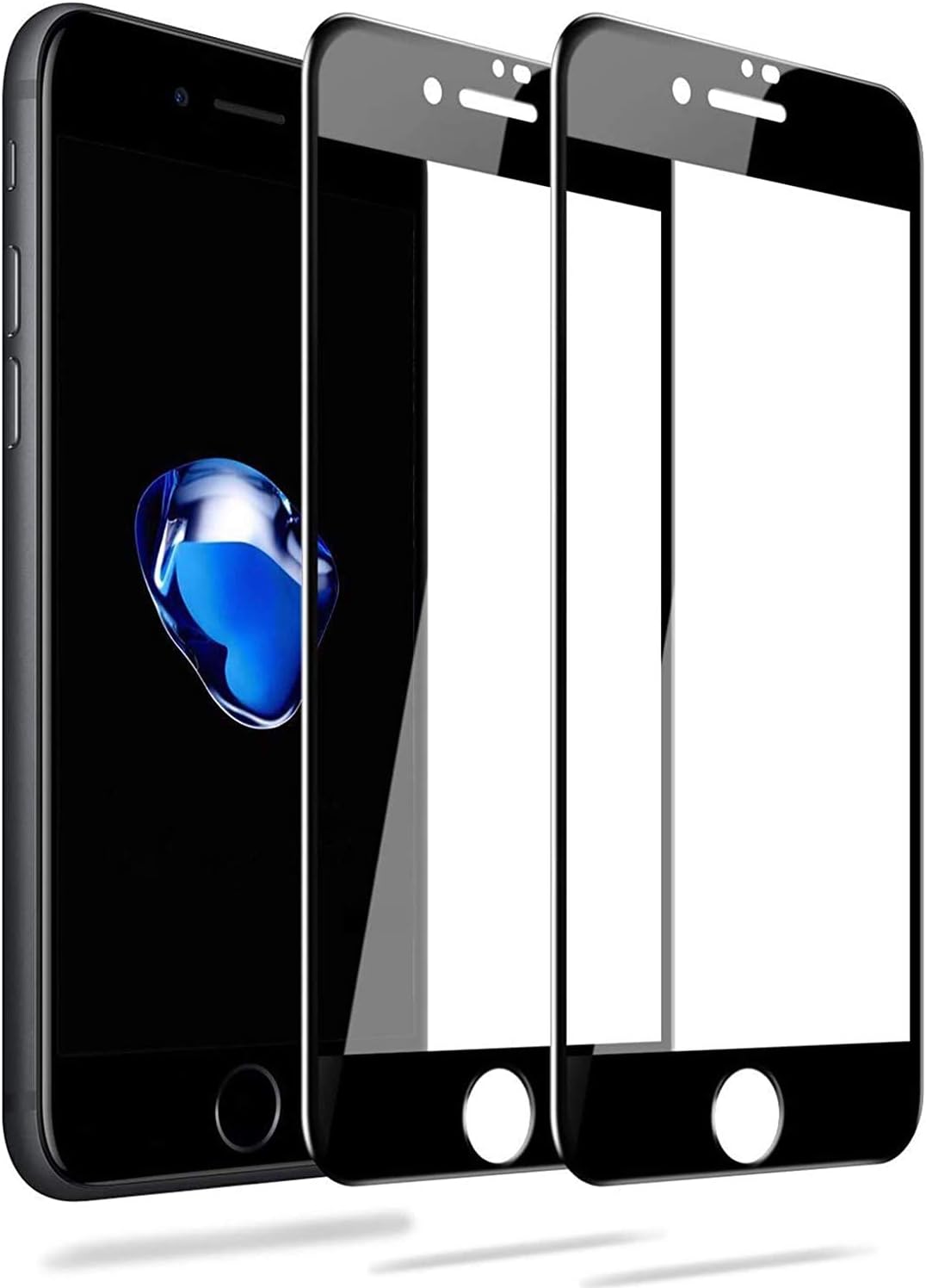iPhone6/iPhone6s用 強化ガラス保護フィルム 2枚セット 全面フルカバー 気泡ゼロ
