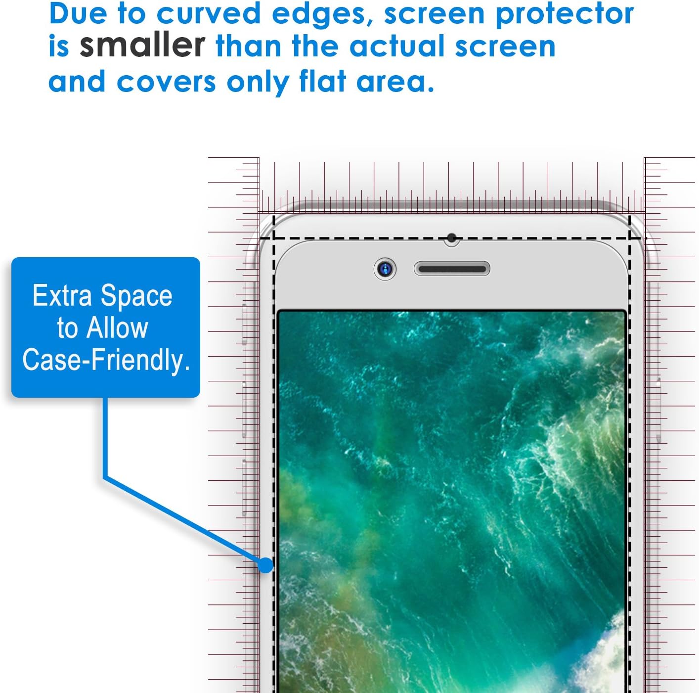 iPhone6s/iPhone6用強化ガラス液晶保護フィルム2枚セット 4.7インチ