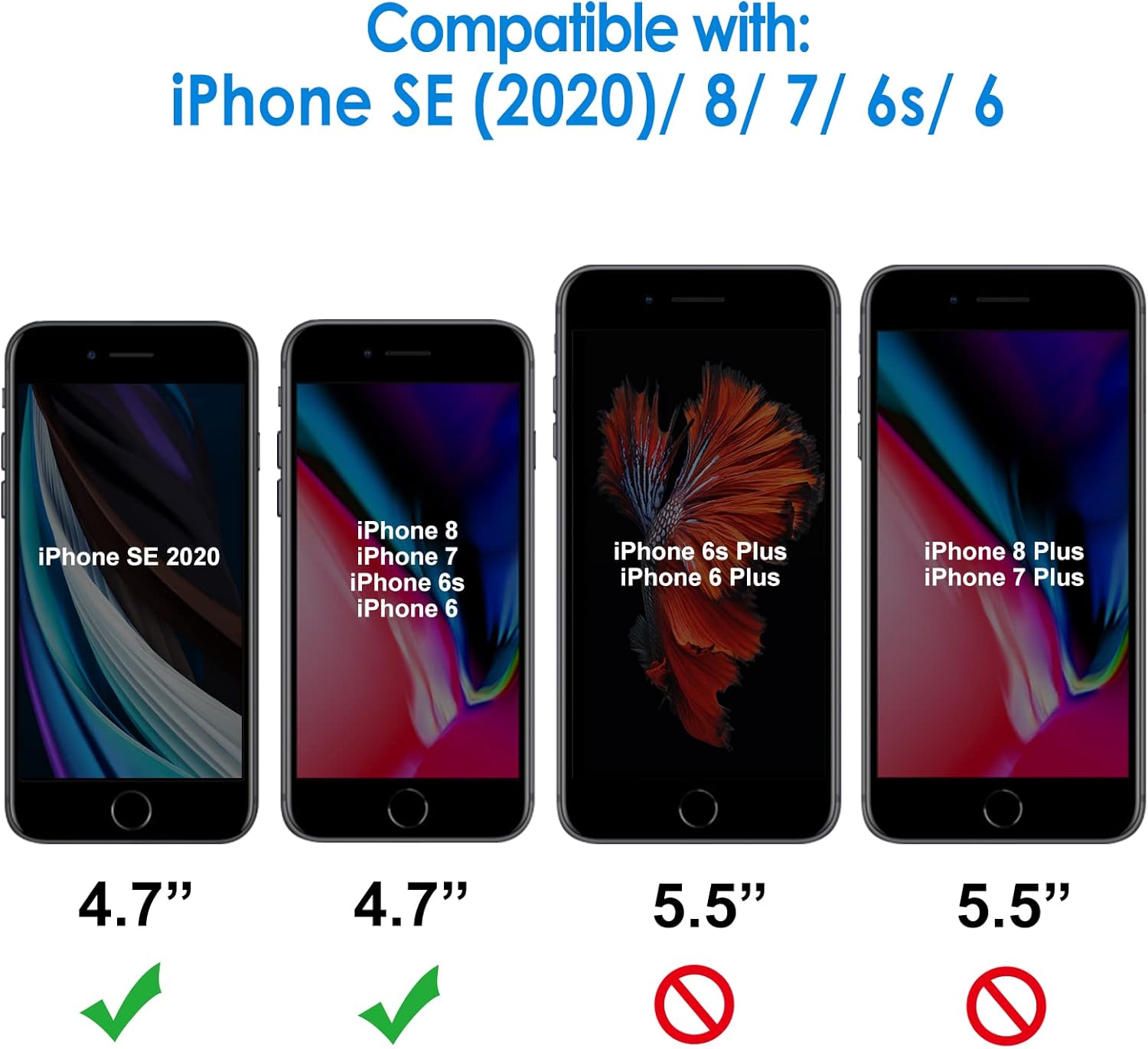 iPhone SE 2022/2020およびiPhone 8/7/6/6s用強化ガラス液晶保護フィルム3枚セット