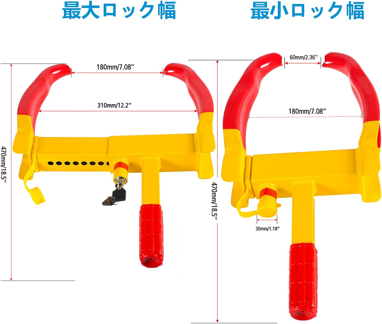 車用タイヤロック 盗難防止グッズ 簡単設置 頑丈カーセキュリティー