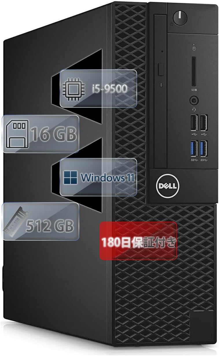 デル デスクトップパソコン OptiPlex 3070 SFF 第9世代Intel Core i5・16GB・SSD512GB・Windows11 Pro・MS Office2019・外付けWIFI付き