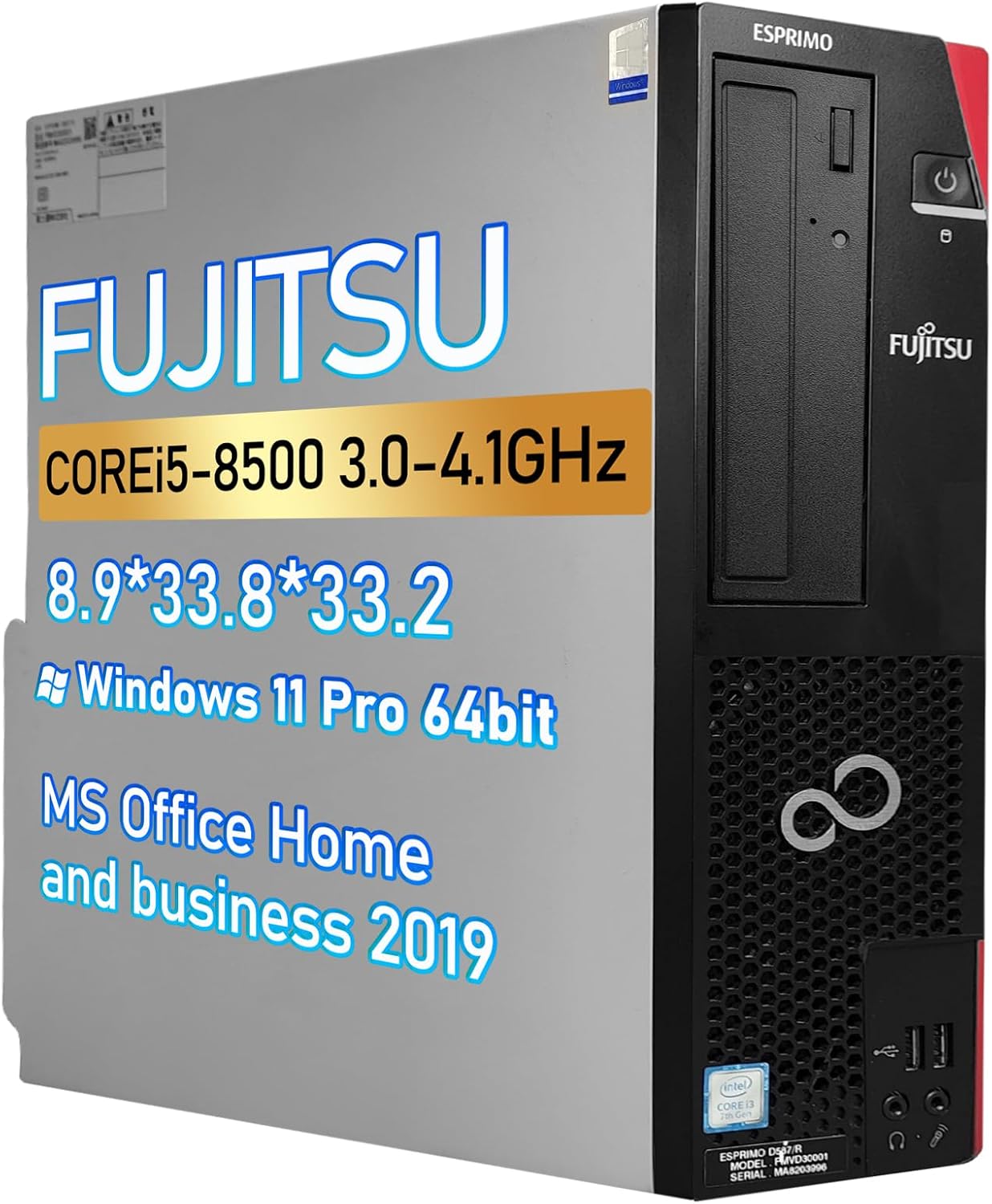 富士通 ESPRIMO D588 デスクトップパソコン Core i5-8500 16GB/SSD512GB/Windows11 Pro/Office2019搭載