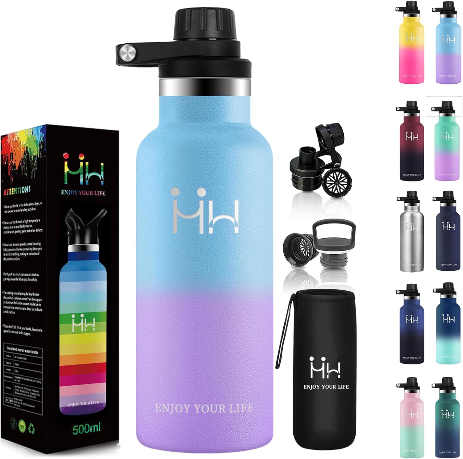 750ml ステンレス水筒 - 真空断熱・直飲み・大容量・軽量・炭酸対応