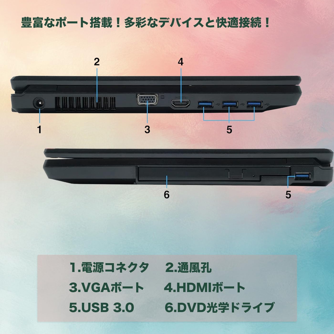 中古富士通ノートパソコン 15.6インチ Intel Core i3/メモリ16GB/SSD256GB/Windows11 Pro+Office2019