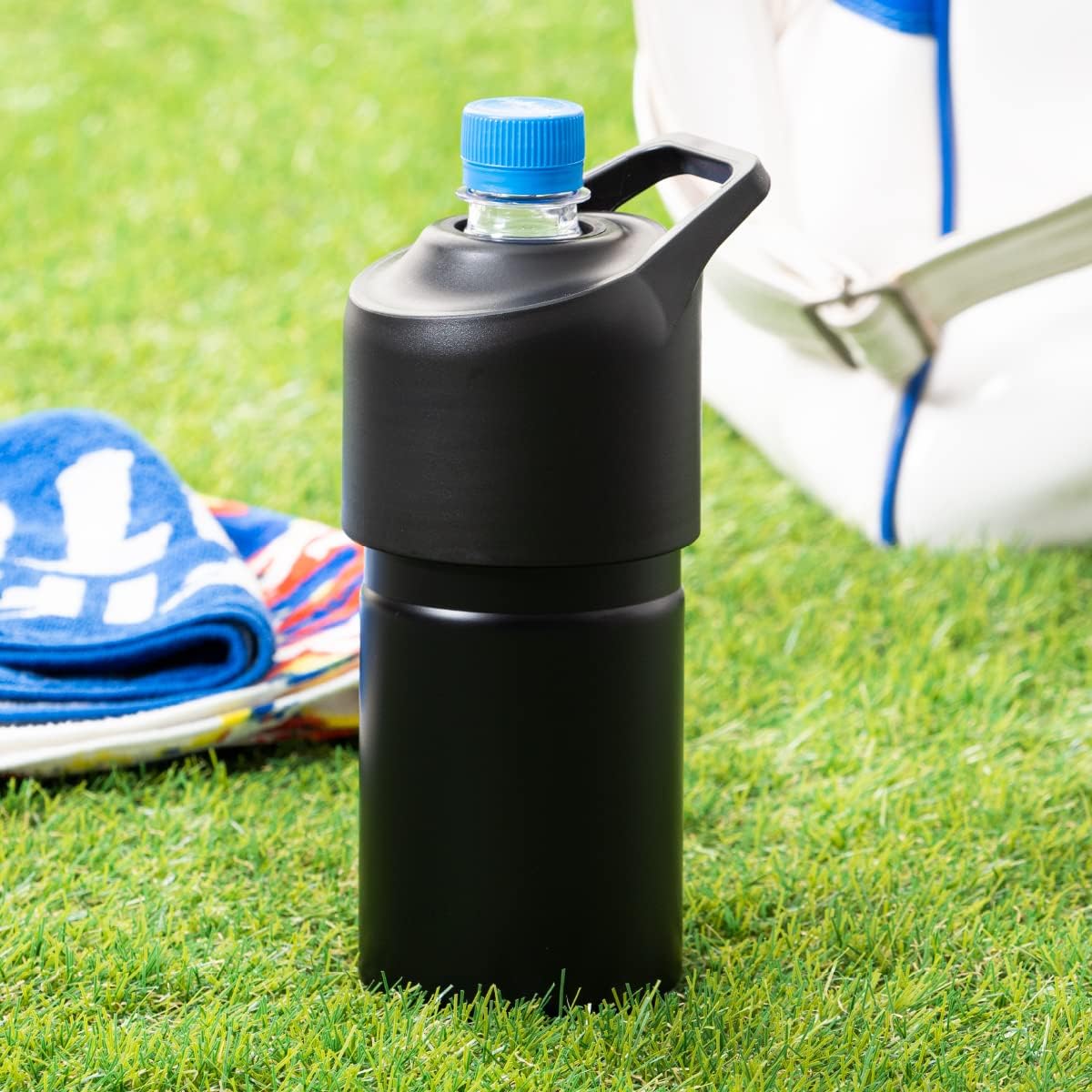 真空断熱ペットボトルホルダー ブラック 500ml・650ml用 ハンドル付き