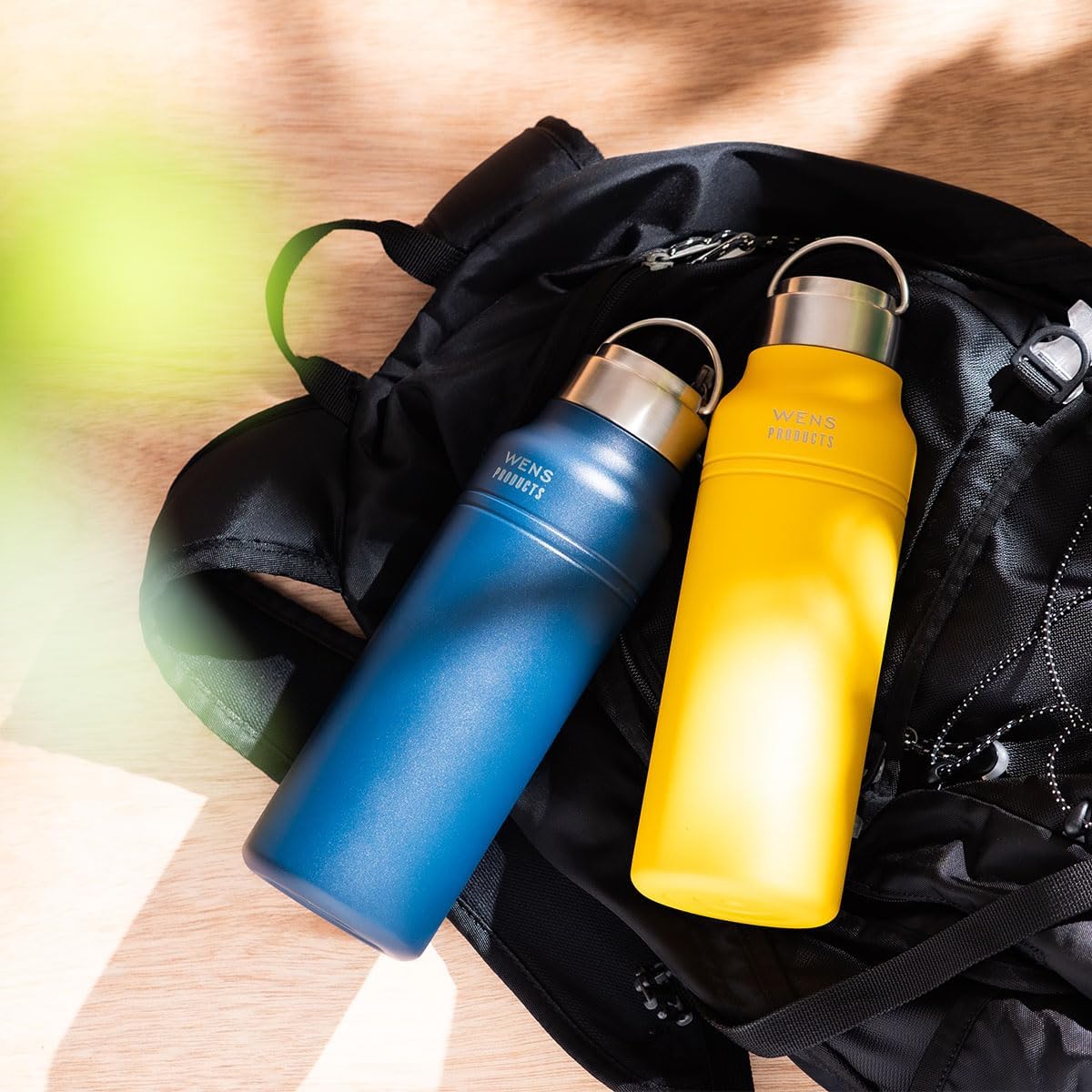 保温保冷 ステンレス水筒 1000ml アウトドア用 ネイビー WENS AWPB-1001NV