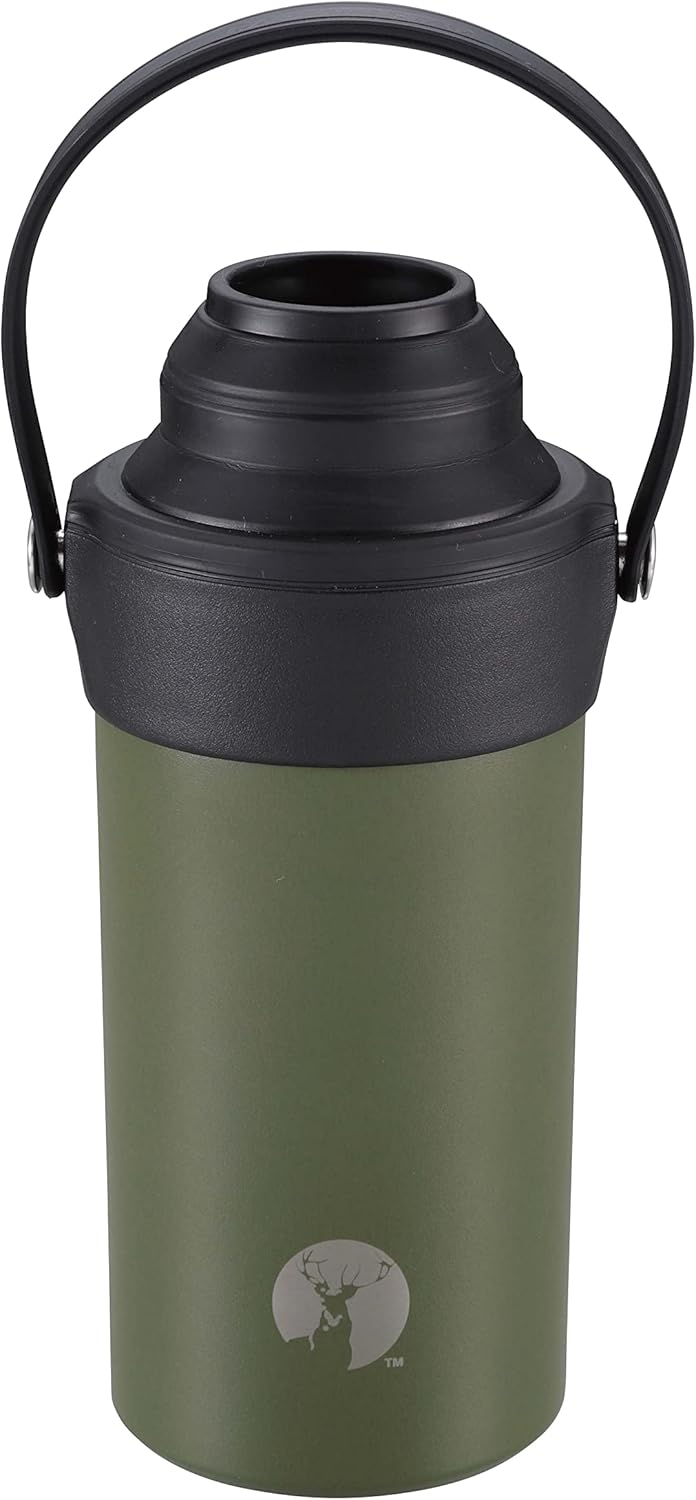 キャプテンスタッグ ステンレス真空断熱ペットボトルホルダー（500ml/600ml兼用・持ち手付）