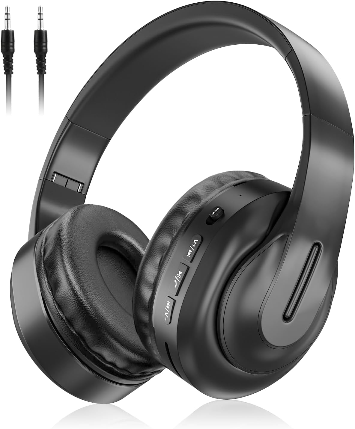 Bluetooth 5.3 低遅延オーバーイヤーワイヤレスヘッドホン 最大38時間再生・ノイズキャンセリング・ハンズフリー通話・軽量・折りたたみ可