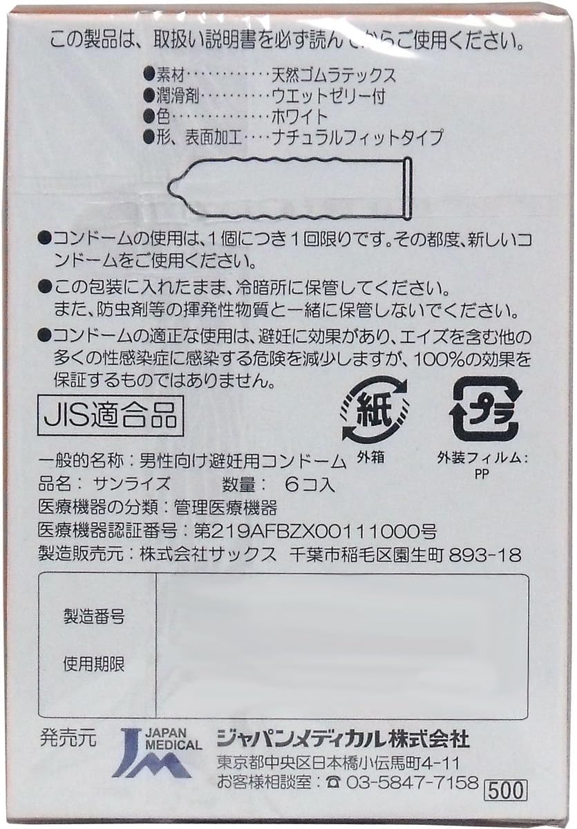 コンドーム6個入りパッケージ