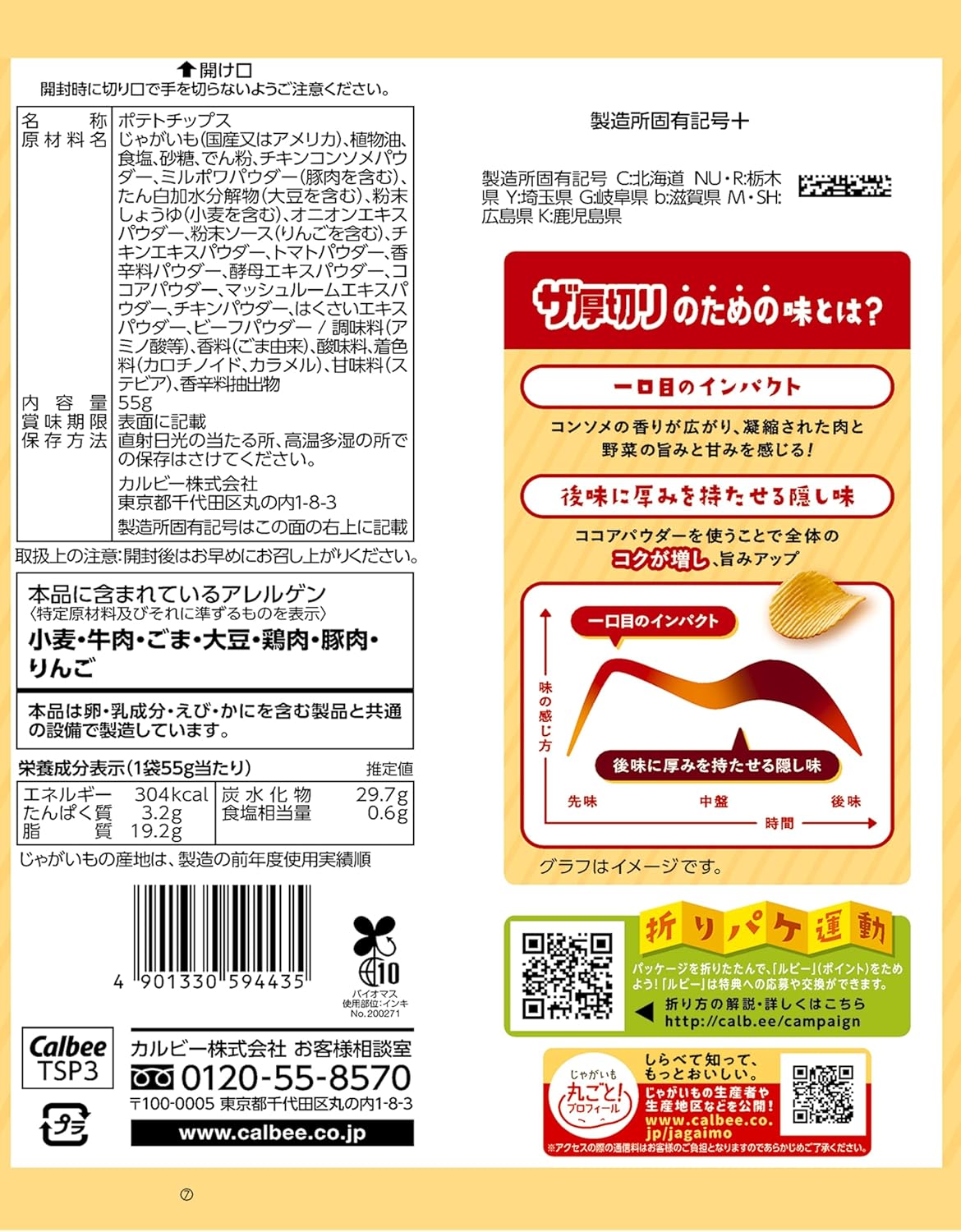 カルビー 厚切りポテトチップス コンソメ味 55g×12袋