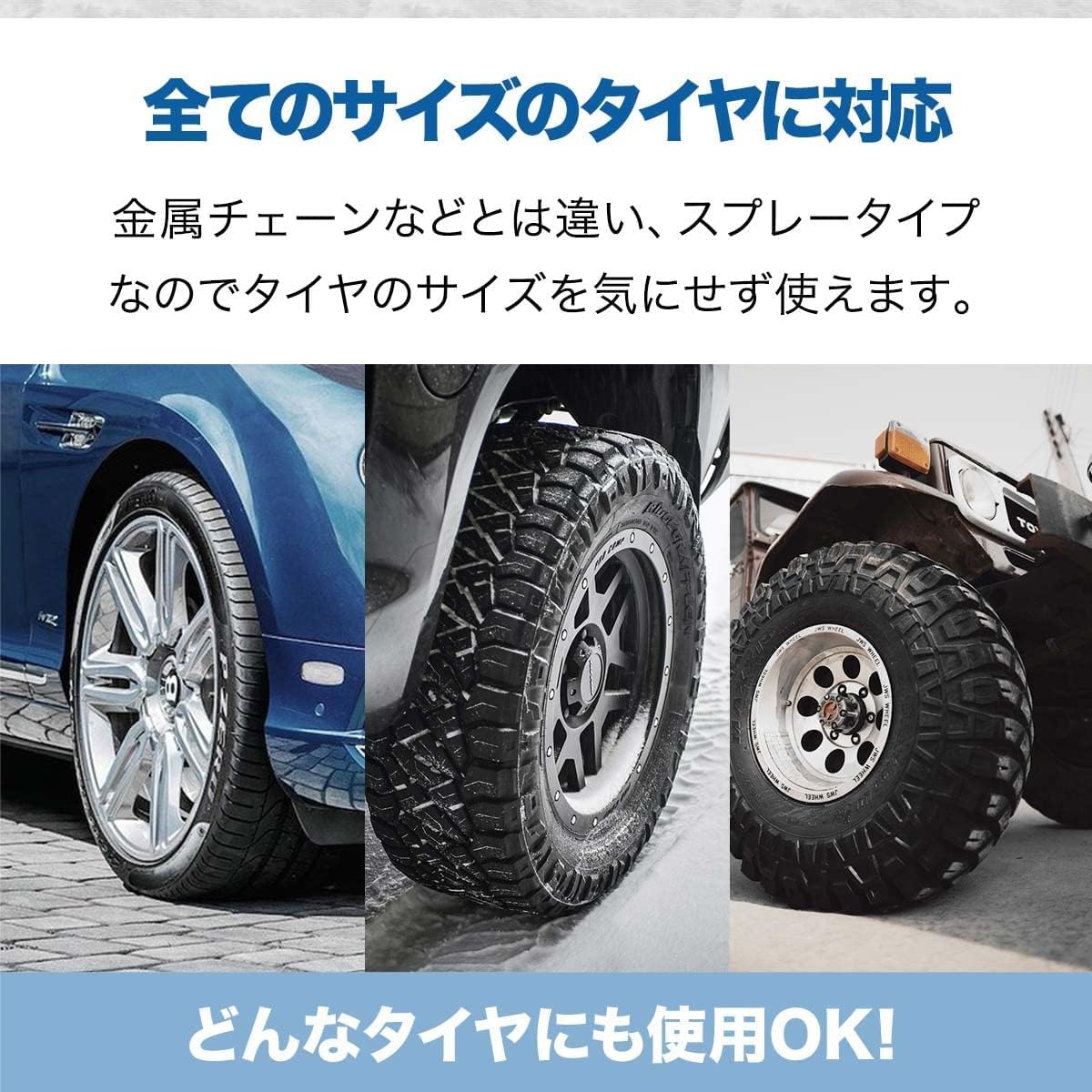 雪道用高性能すべり止めスプレー - バイク・自転車・靴対応