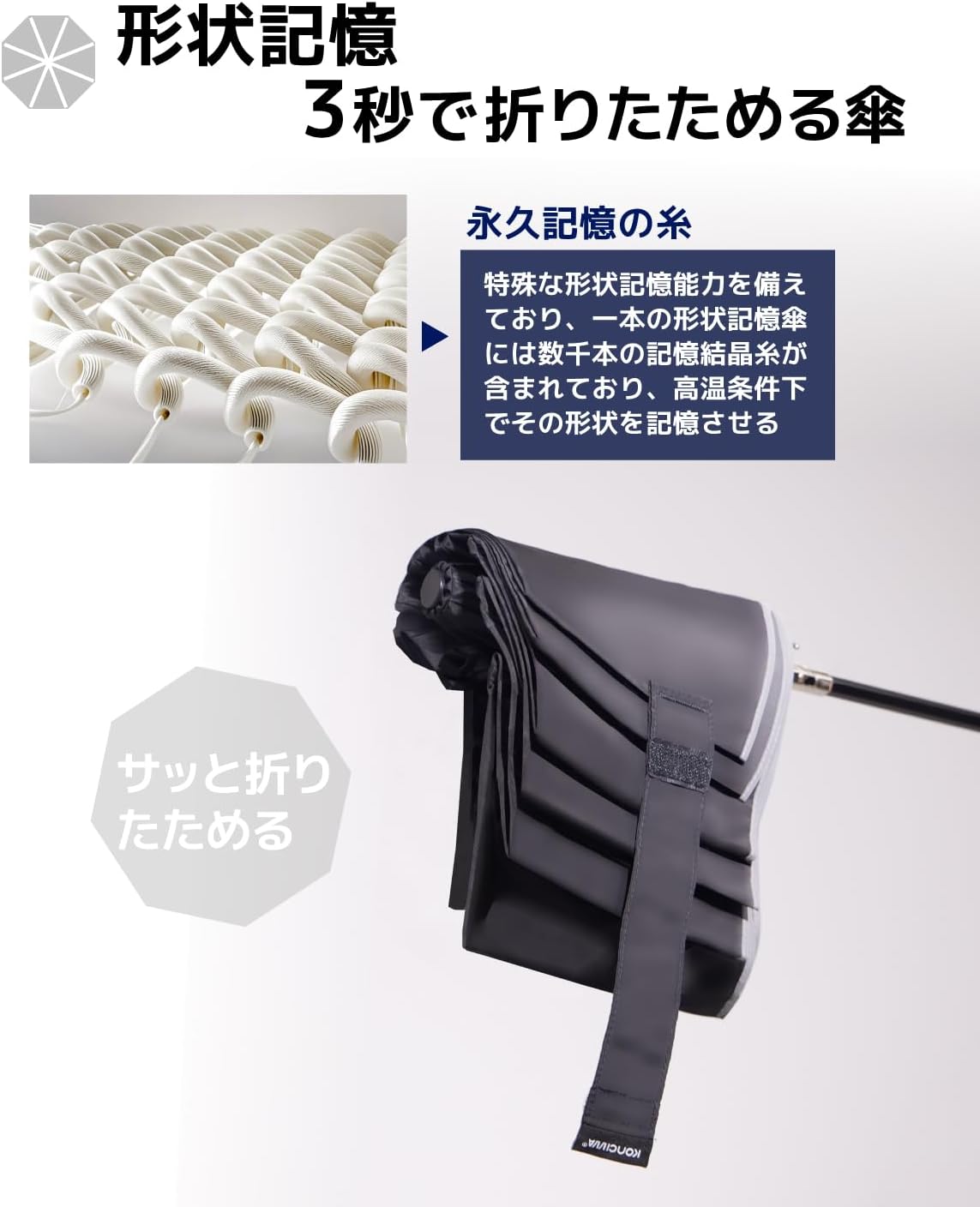 自動開閉軽量折りたたみ傘 メンズ・レディース兼用 3秒で収納 撥水耐風 260g
