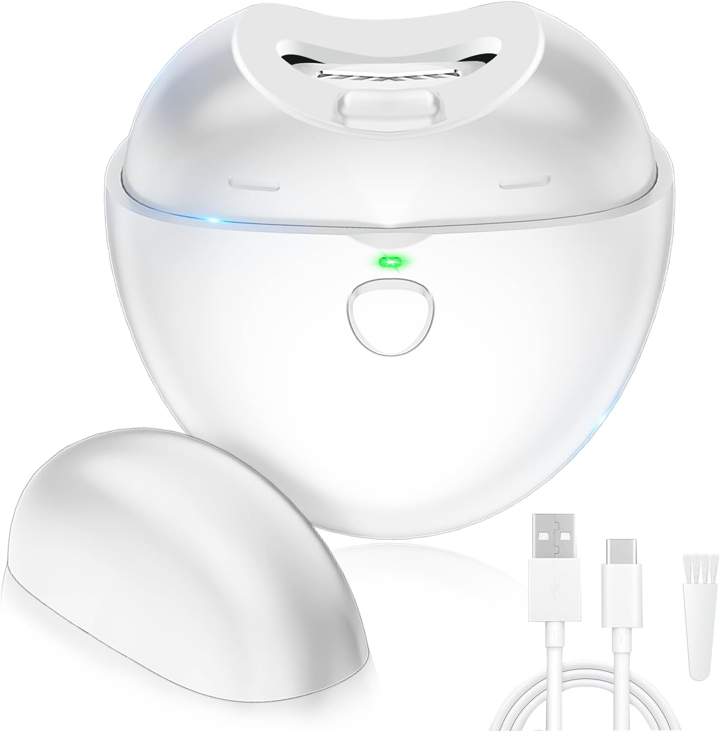 【電動爪切り】Aaphnue 2in1 高級爪ケア LED照明・Type-C充電式 子供から大人まで対応（ホワイト）