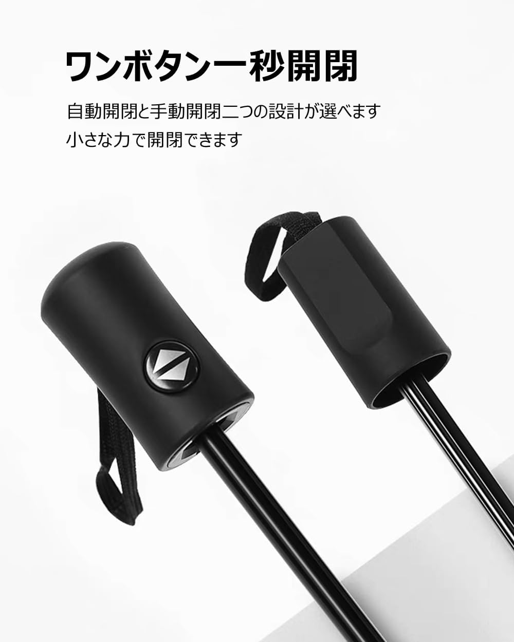自動開閉超軽量折りたたみ傘 ブラック メンズ・レディース用 抗風撥水バッグ付き