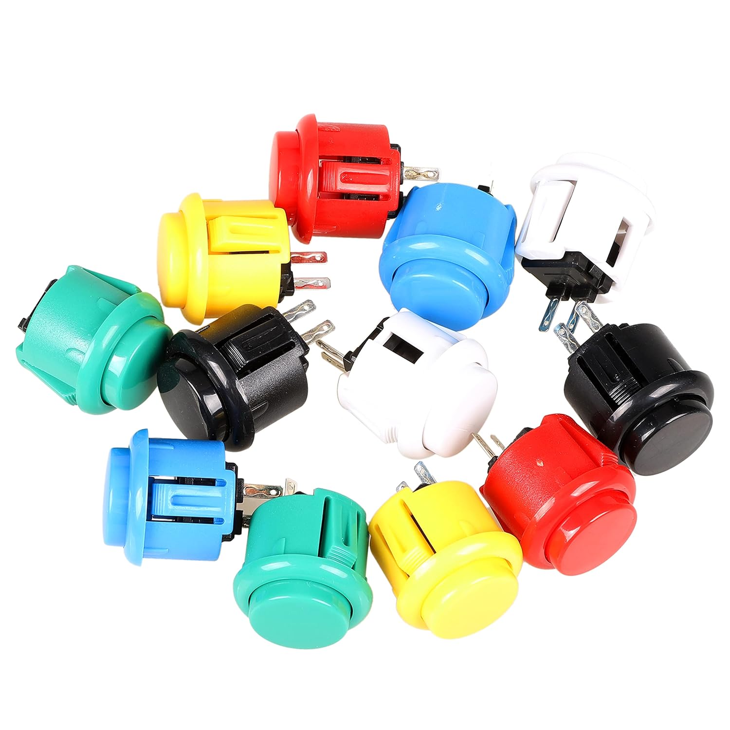 Sanwa OBSF-24 プッシュボタンスイッチ 12×24mm DIYファイティングスティック用（各色2個）