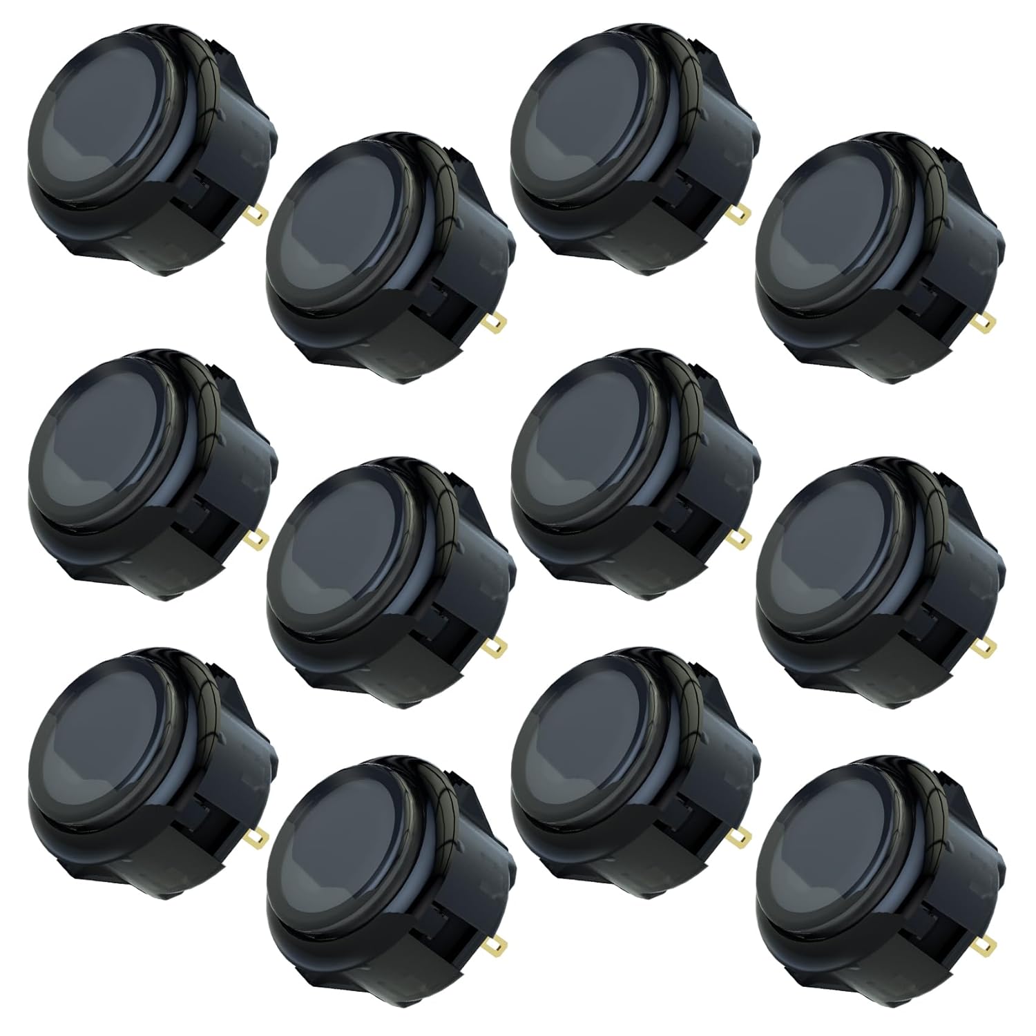 グラビティKSメカニカルシャフト サイレントプッシュボタン 24mm (クリアブラック・12個入り)