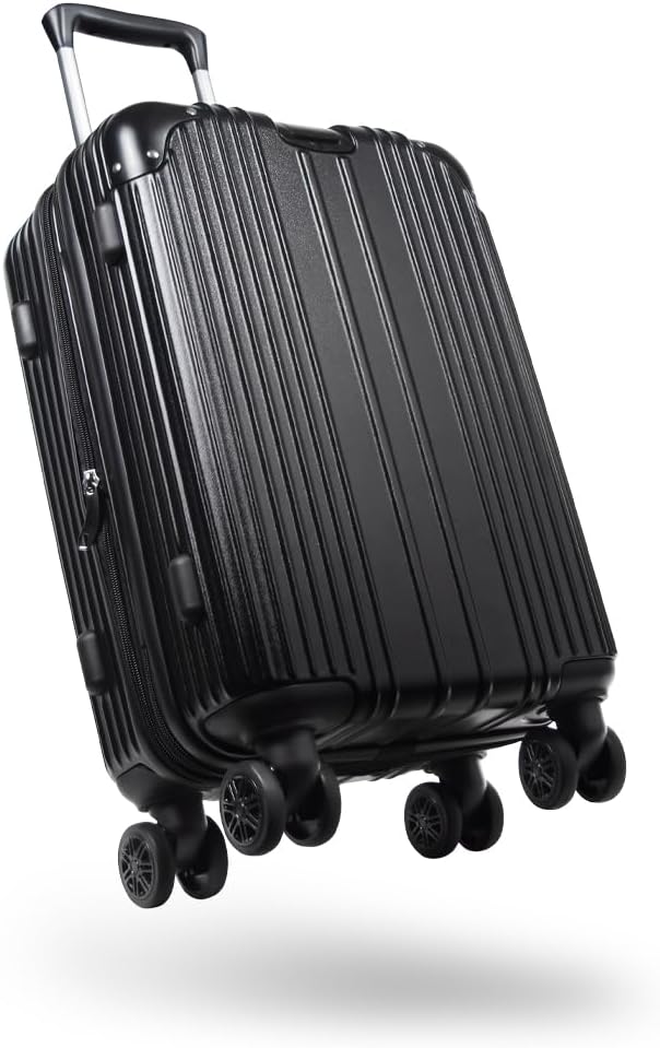 機内持ち込み可・超軽量拡張型スーツケース Sサイズ 40L ブラック【現役客室乗務員監修】