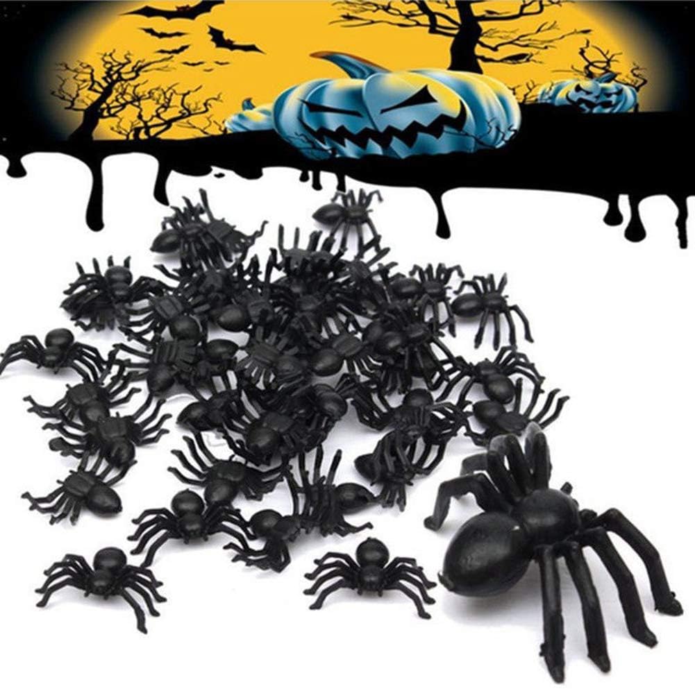 ハロウィンパーティー用リアルサイズ蜘蛛おもちゃ50個セット
