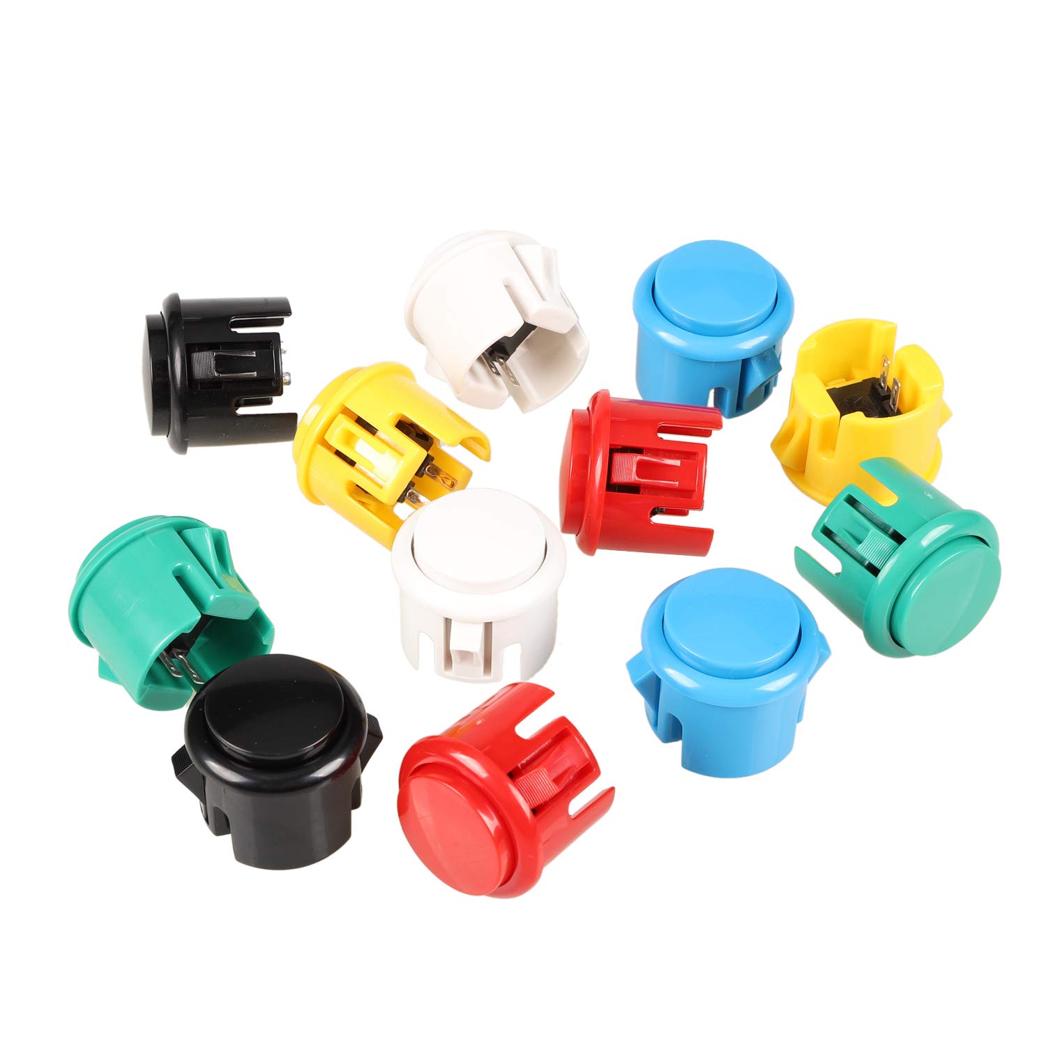 押しボタンスイッチ Sanwa OBSF-30 12x30mm DIY アーケードゲーム用 (各色2個セット)