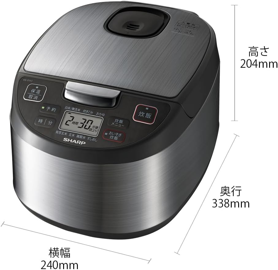 球面炊き 5.5合 炊飯器 黒厚釜 シルバー KS-S10J-S
