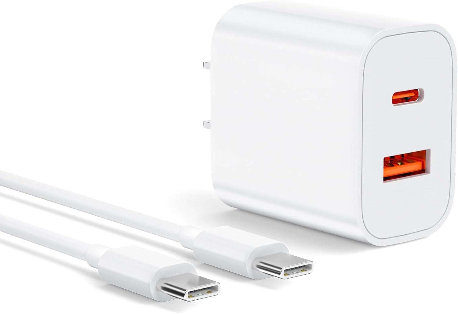 iPhone 16対応 20W 2ポート USB-C 急速充電器 & 2m USB-Cケーブル【PSE認証】