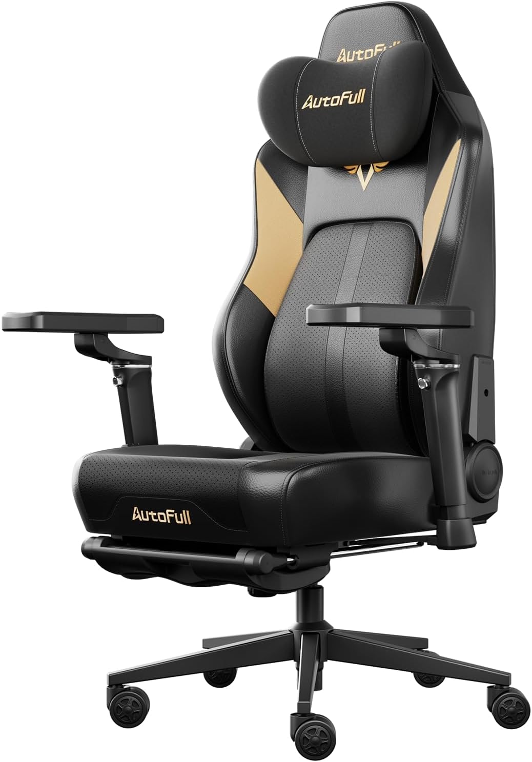 「AutoFull M6 ゲーミングチェア 通気性PUレザー ランバーサポート付き 160°リクライニング ブラック」
