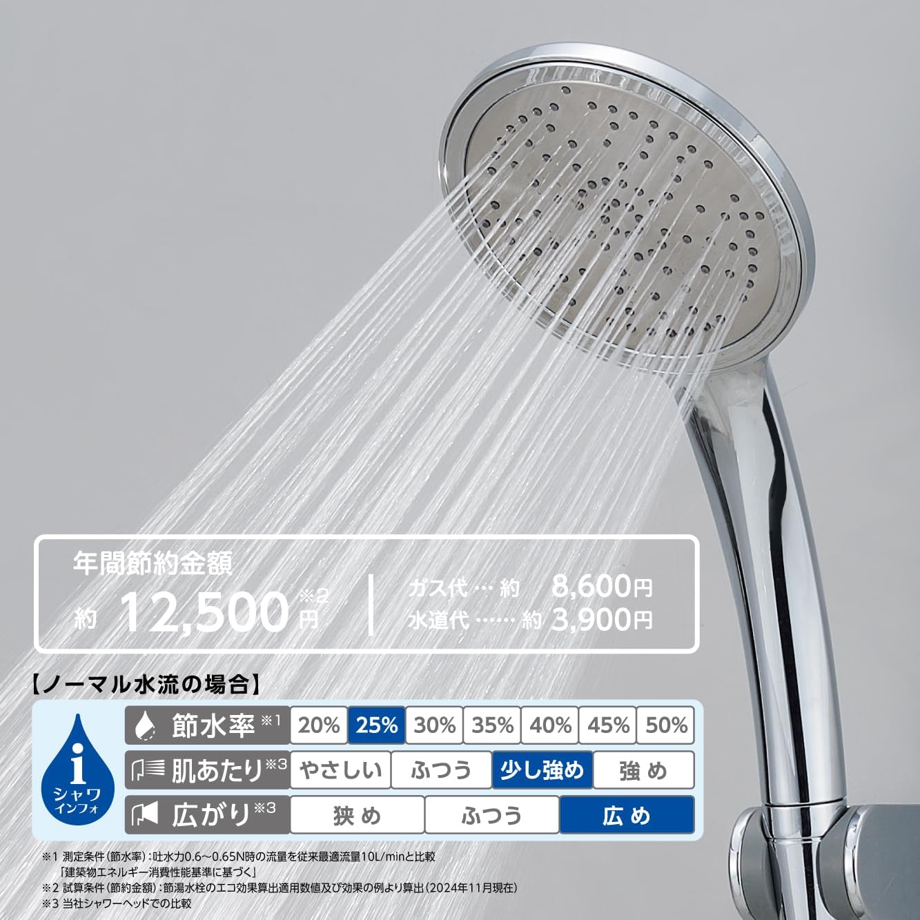 大きなメッキシャワーヘッド 日本製 節水率25% サンエイ PS3501-81XA-CHA20-EC