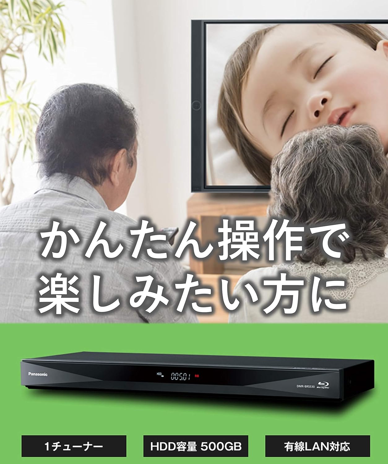 パナソニック 500GB 1チューナーブルーレイレコーダー DIGA DMR-BRS530
