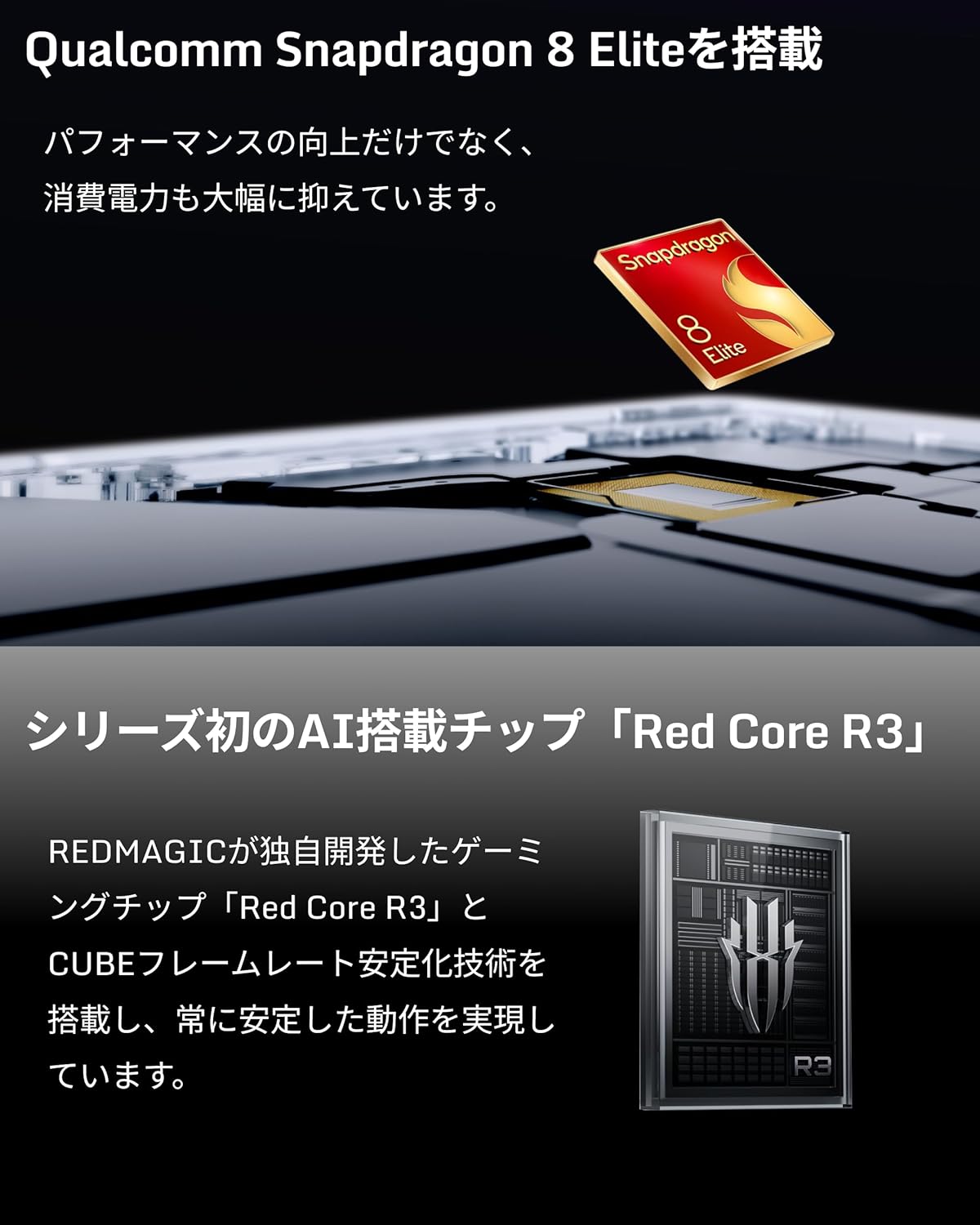 REDMAGIC 10 Pro【日本正規代理店】ゲーミングスマホ 16GB RAM/512GB ROM 144Hz 5G対応 7050mAhバッテリー