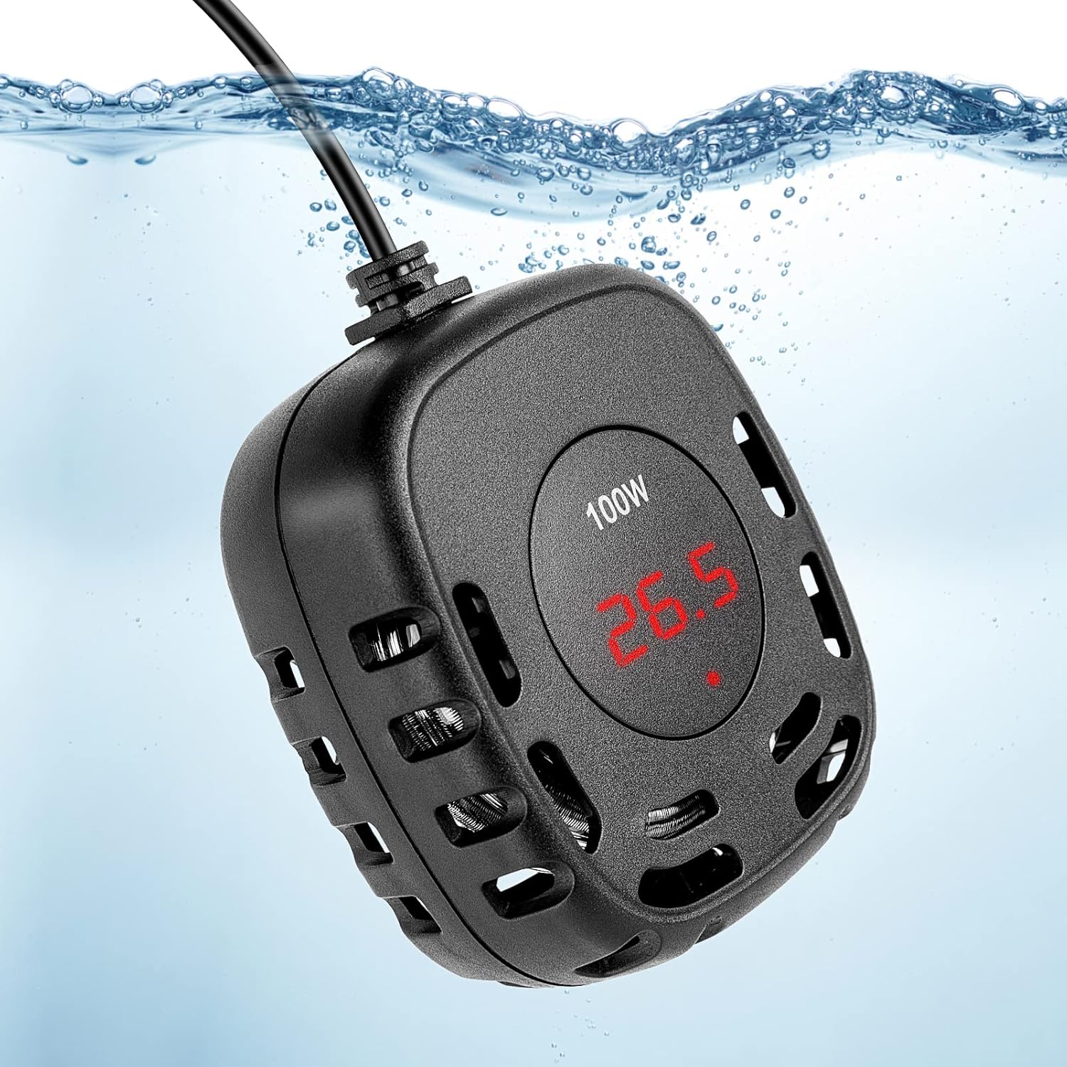 ミニ水槽ヒーター 省エネサーモスタット 低水位対応 100W 熱帯魚・金魚・メダカ用