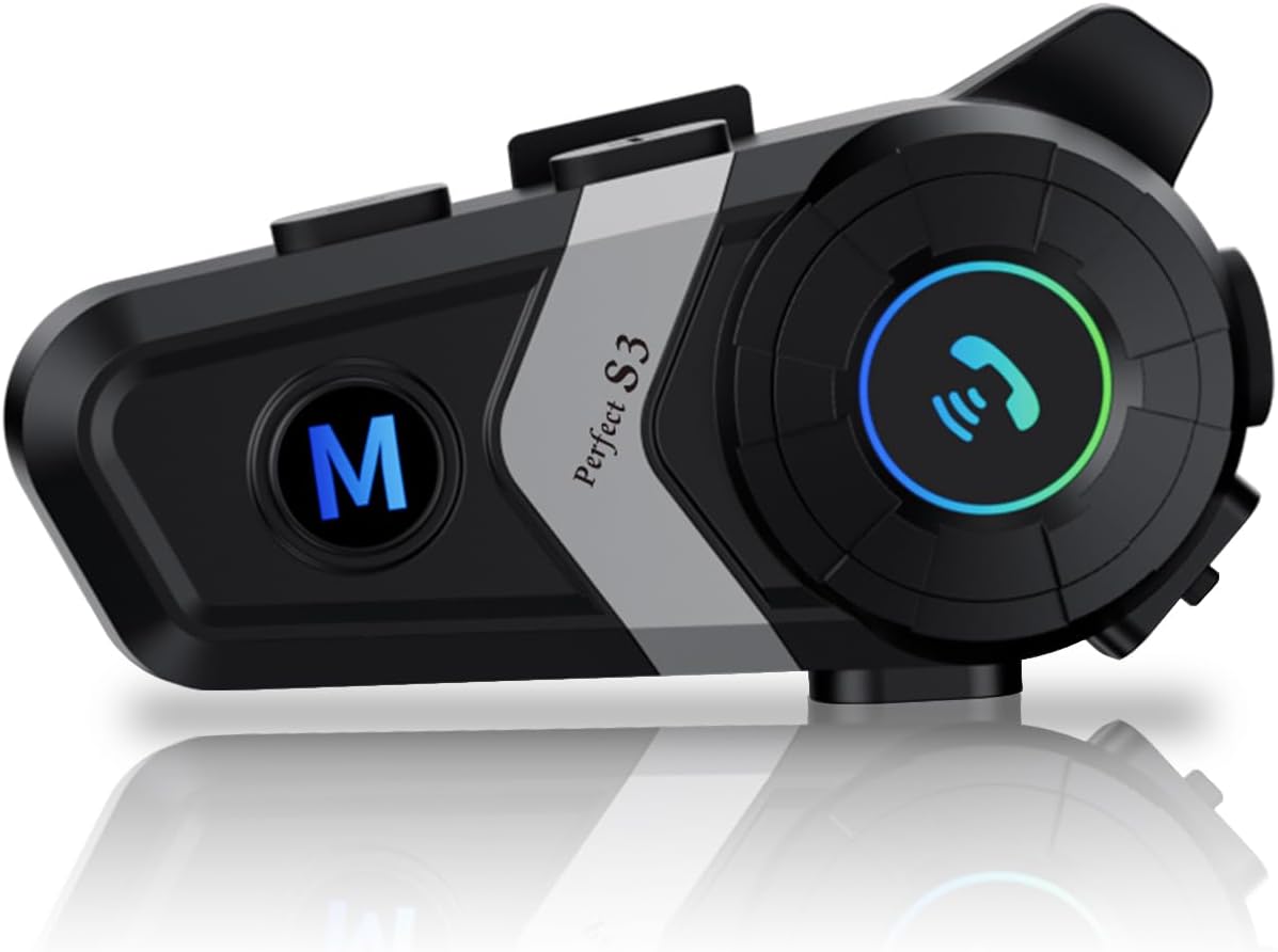バイク用 Bluetooth 5.3 インカムヘルメットスピーカー IPX7防水 1500mAhバッテリー 日本語説明書付き（1人用）
