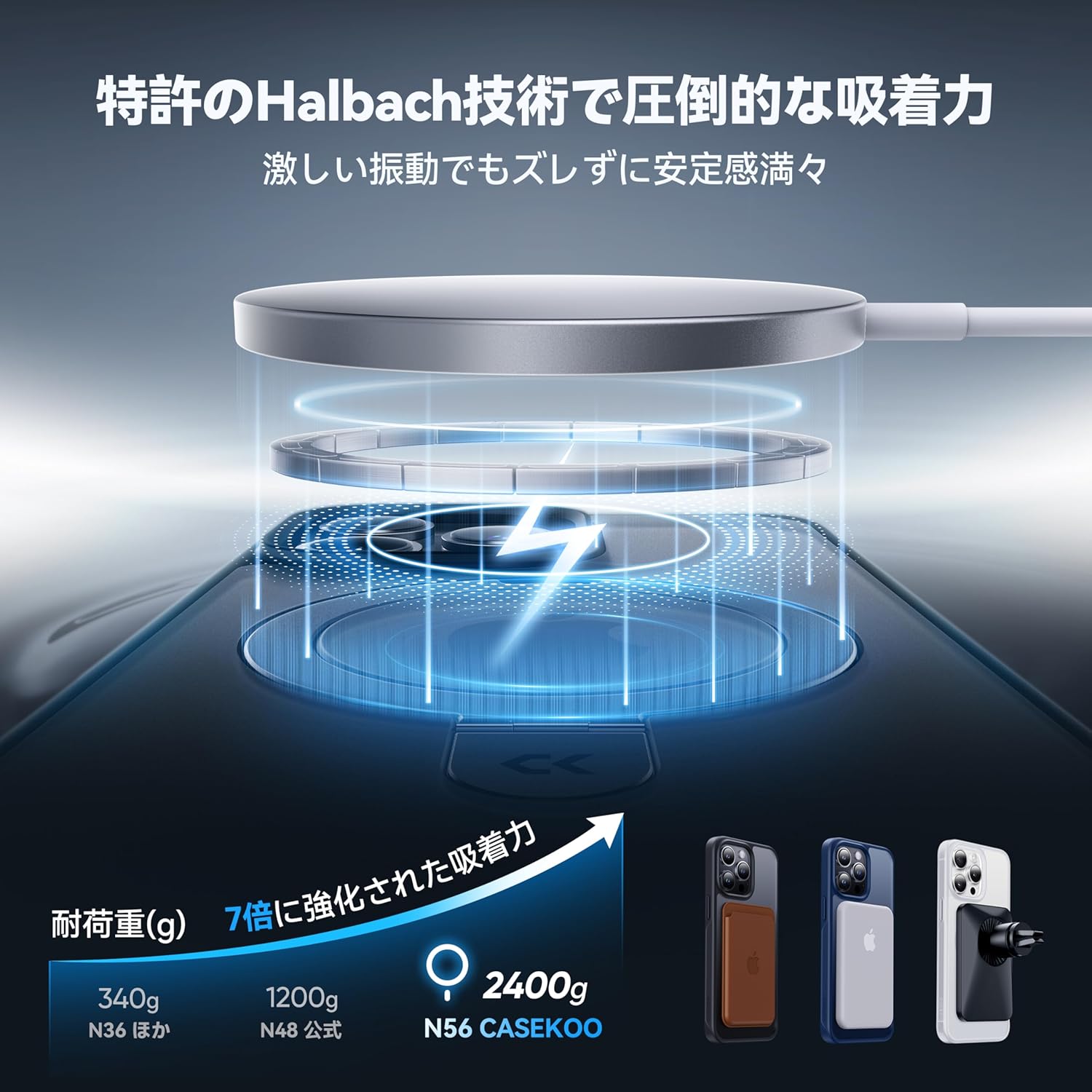 8周年記念 CASEKOO iPhone 14 Pro ケース 耐衝撃 マット仕上げ 4in1機能 MagSafe対応 6.1インチ ブラック