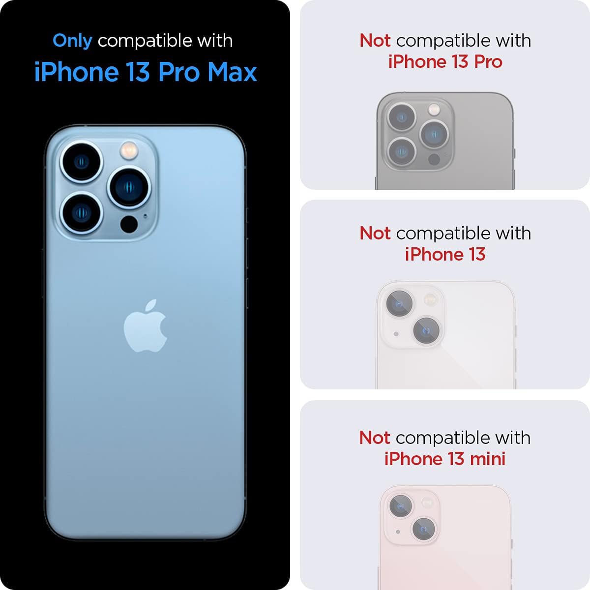 iPhone 13 Pro Max 用耐衝撃TPUバンパーケース(米軍MIL規格・カメラ保護・マットブラック)