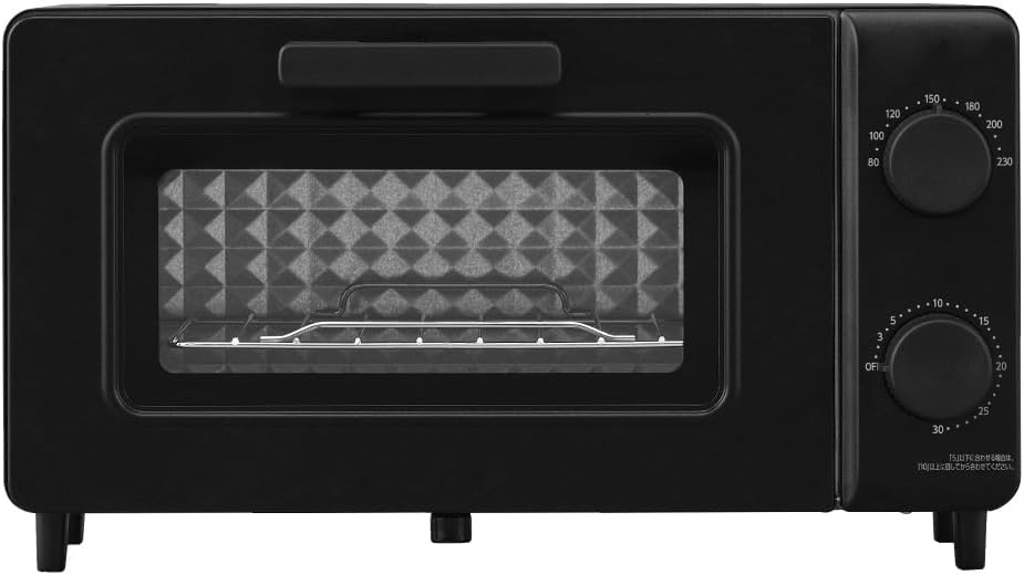 アイリスオーヤマ 2枚焼きオーブントースター トレー付き 1200W ブラック