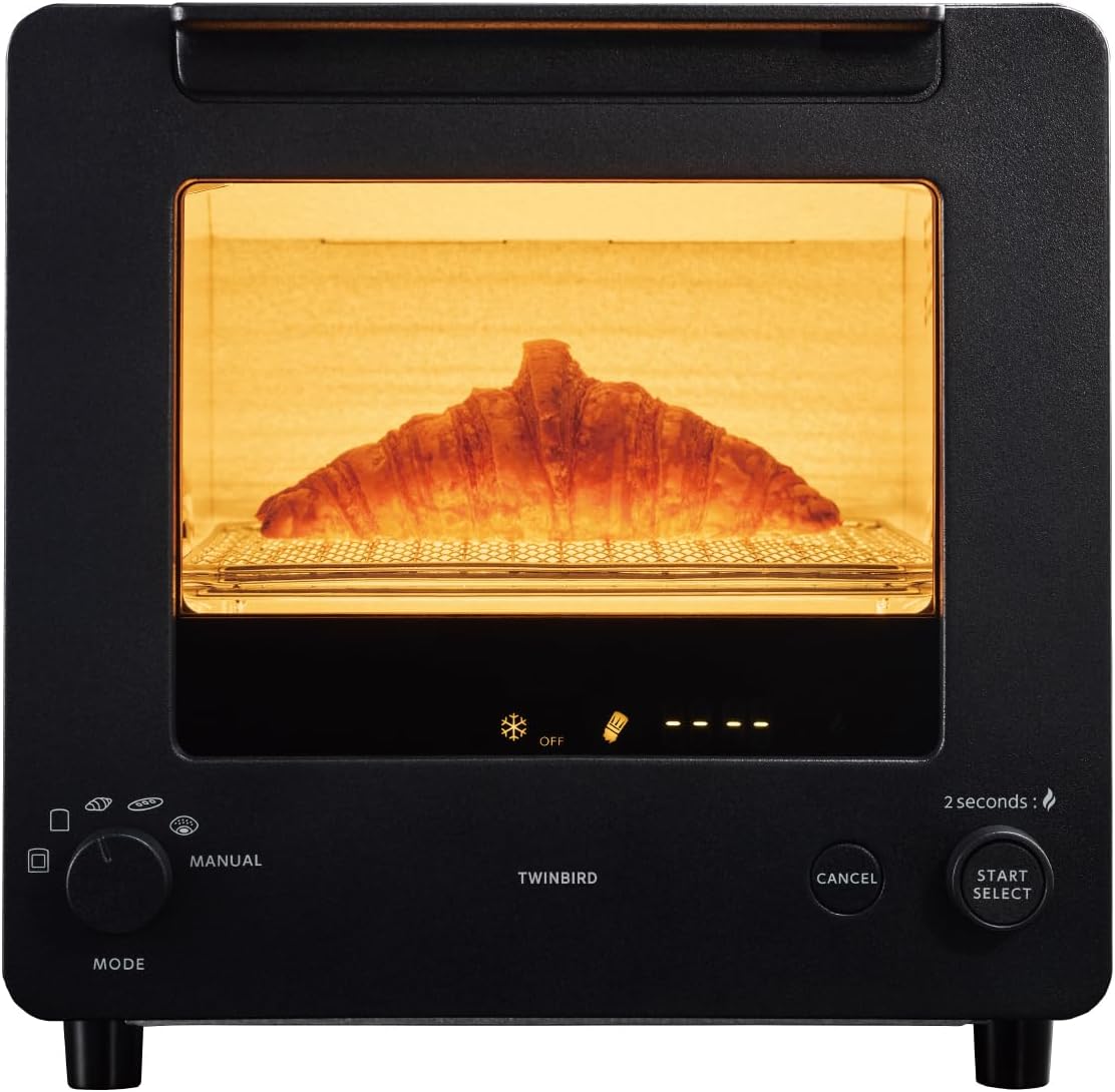 ツインバード コンパクトオーブントースター 黒 TS-D486B 2枚焼き自動制御