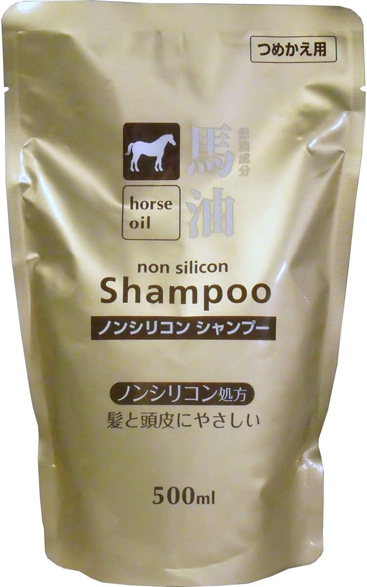 熊野油脂 馬油ノンシリコンシャンプー 詰替え用 500mL