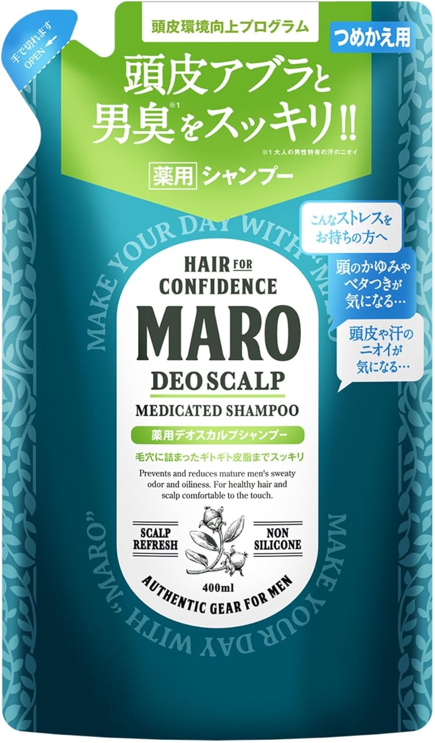 メンズ薬用デオスカルプシャンプー ノンシリコン超濃密泡 400ml 詰め替え用