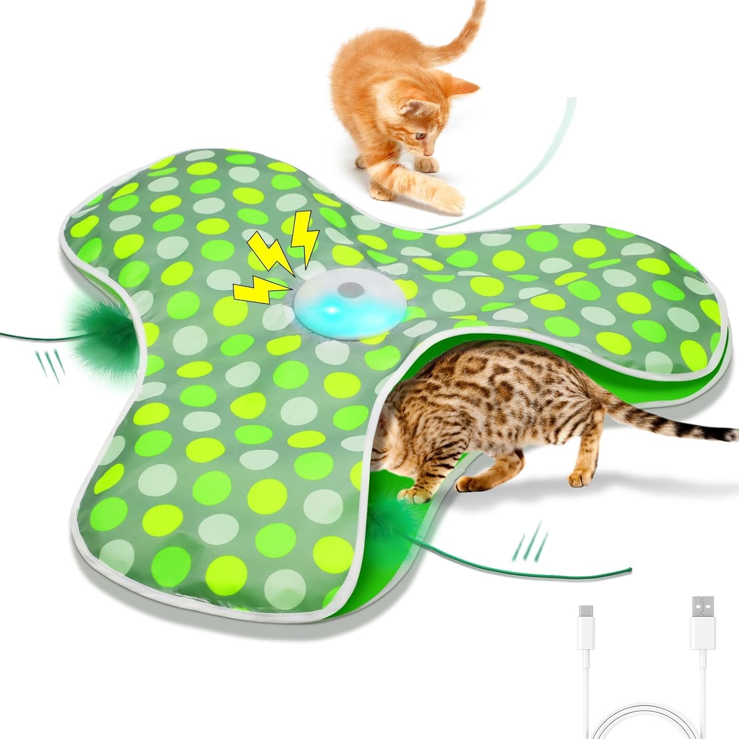 自動電動猫じゃらし - 充電式3つの遊び方付きストレス解消おもちゃ
