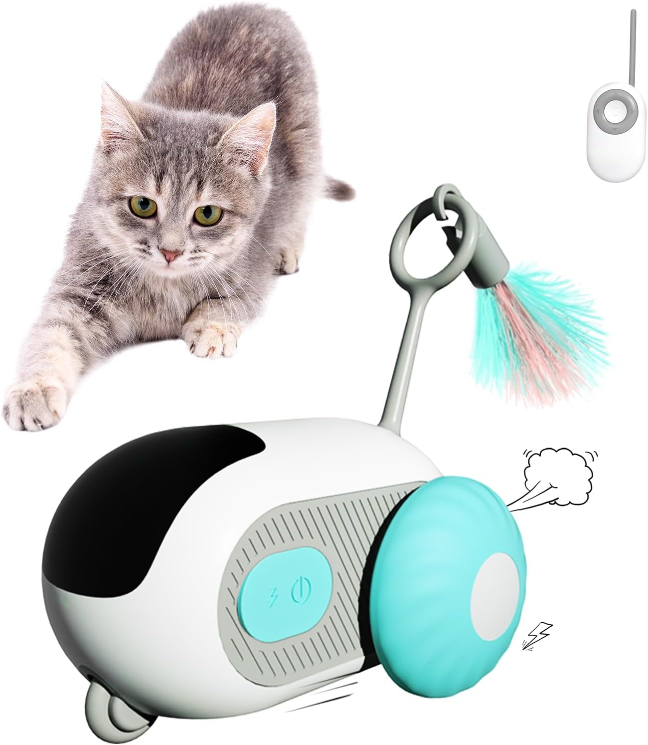 「自動猫じゃらしウィキッドマウス USB充電式 - 猫の運動不足解消おもちゃ」