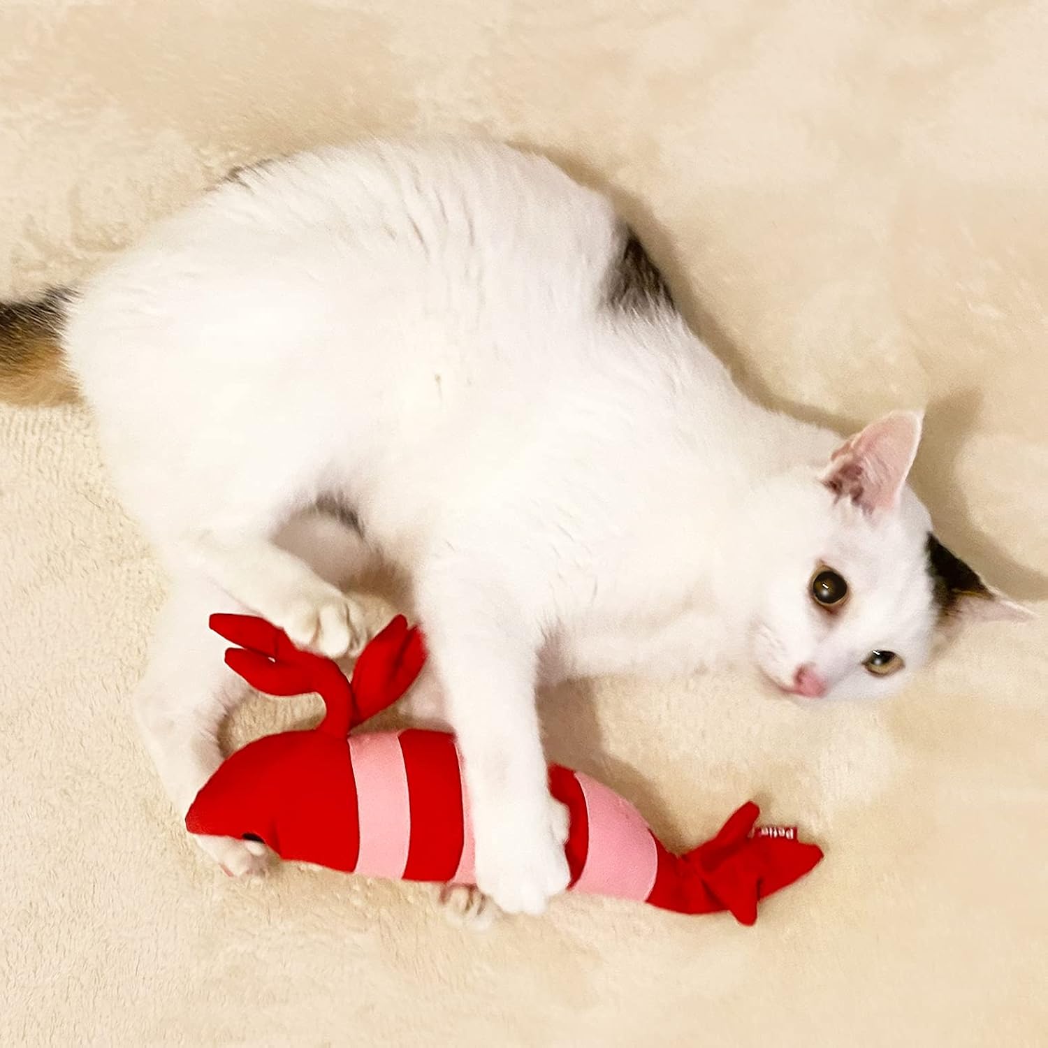 ペティオ 猫用おもちゃ けりぐるみ エビ型