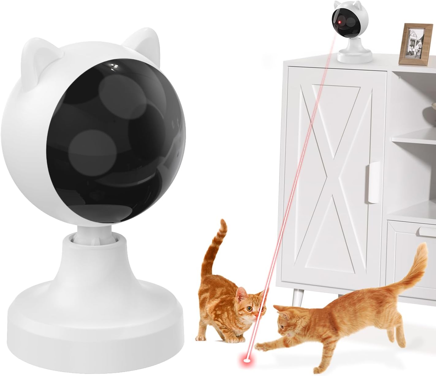 充電式自動猫おもちゃ LEDライト付き動くポインター
