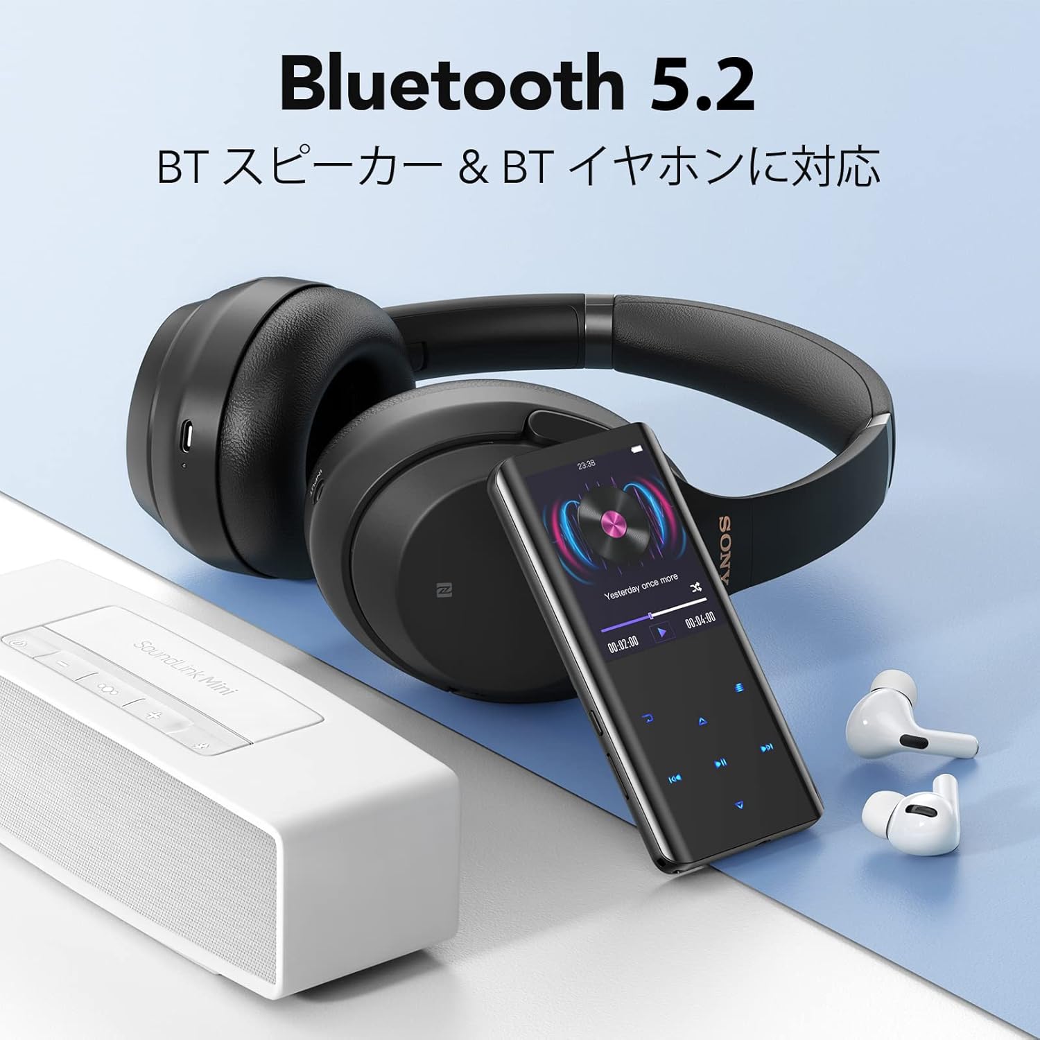 Bluetooth5.2搭載 MP3プレーヤー 32GB HIFI スピーカー内蔵 2.4インチ大画面 日本正規品