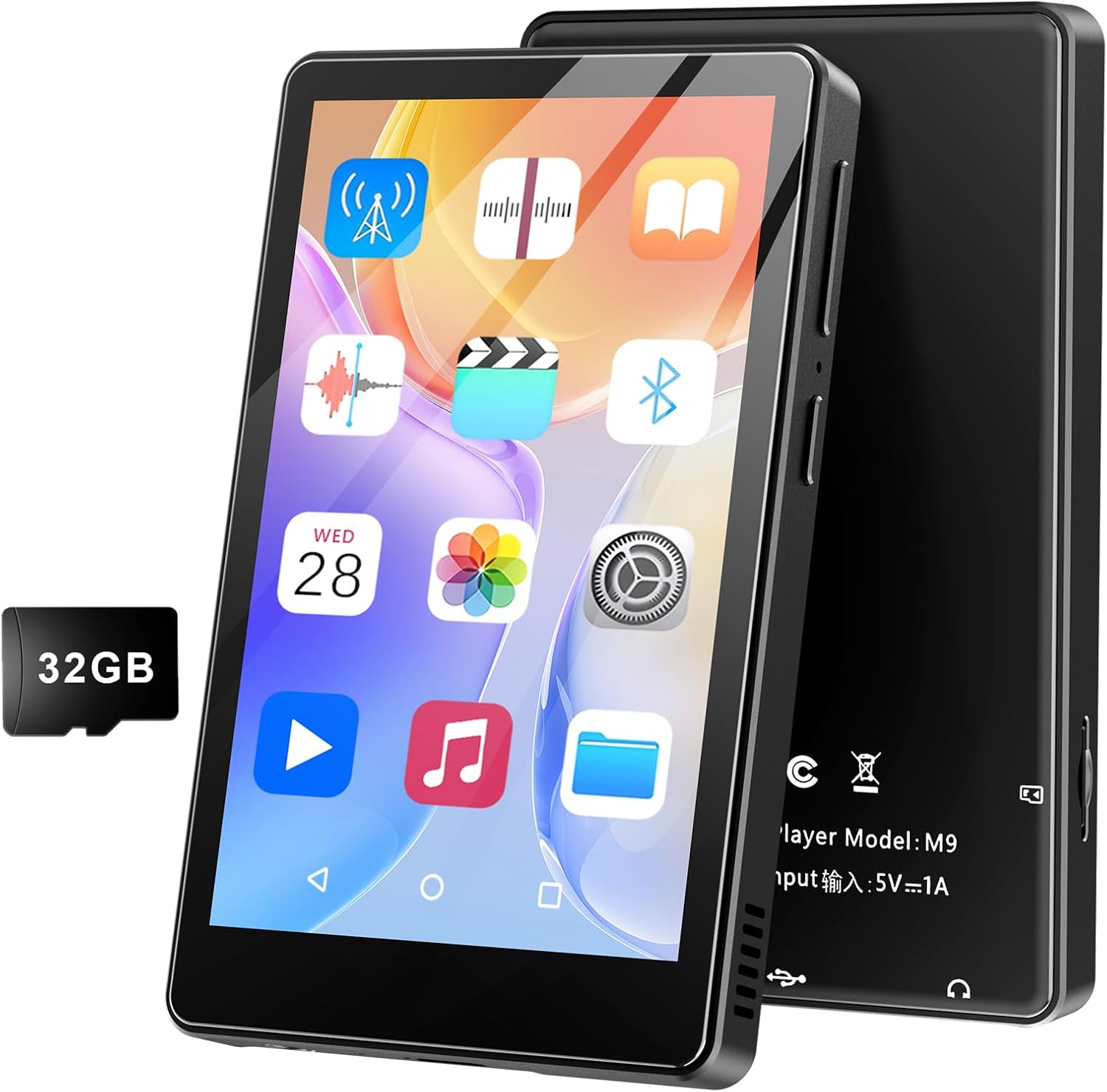 Bluetooth 5.0搭載 ポータブル音楽プレーヤー 8GBメモリー内蔵 3.97インチフルタッチスクリーン 【通勤・通学・スポーツ向け】