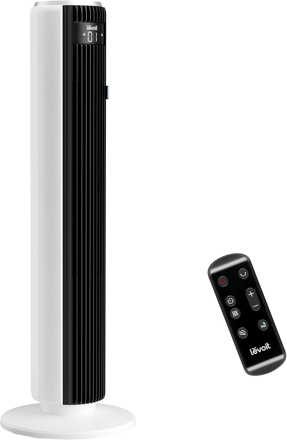 省エネ扇風機 レボイト タワーファン 静音 DCモーター リモコン付き 自動首振り 省スペース LTF-F362-WJP
