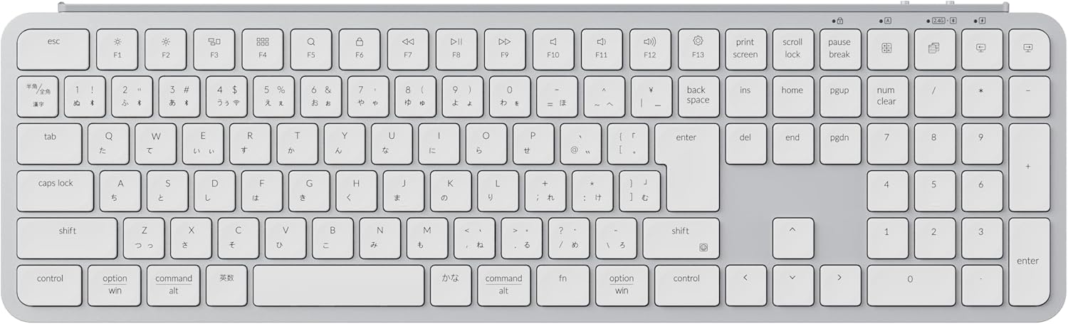 Keychron B6 Pro ウルトラスリム フルサイズ ワイヤレスキーボード (シルバー, JISレイアウト)