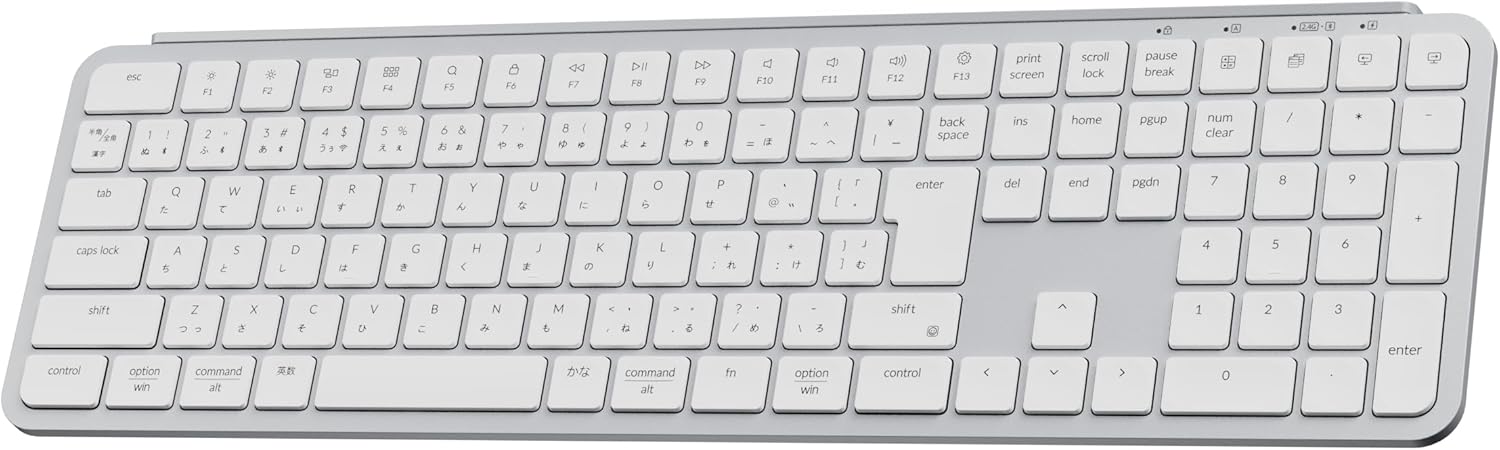 Keychron B6 Pro ウルトラスリム フルサイズ ワイヤレスキーボード (シルバー, JISレイアウト)
