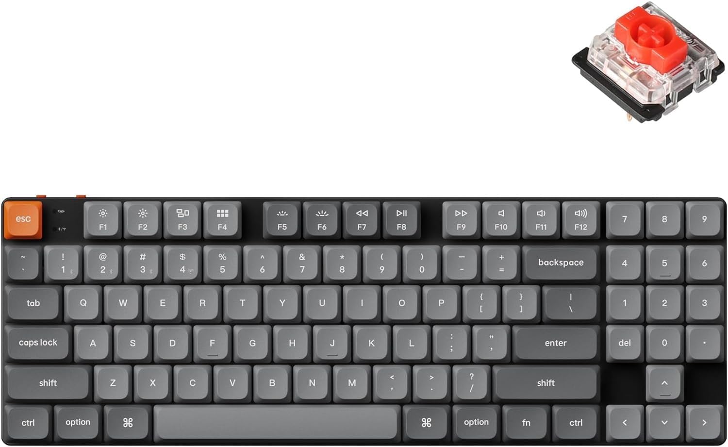 ワイヤレスカスタムメカニカルキーボード Keychron K13 Max - 2.4GHz/Bluetooth/有線対応、USレイアウト、ロープロファイルGateron赤軸