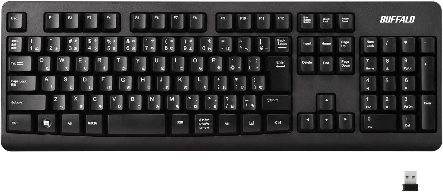 ワイヤレス耐久フルキーボード BSKBW125BK - テレワーク向け疲れにくいデザイン