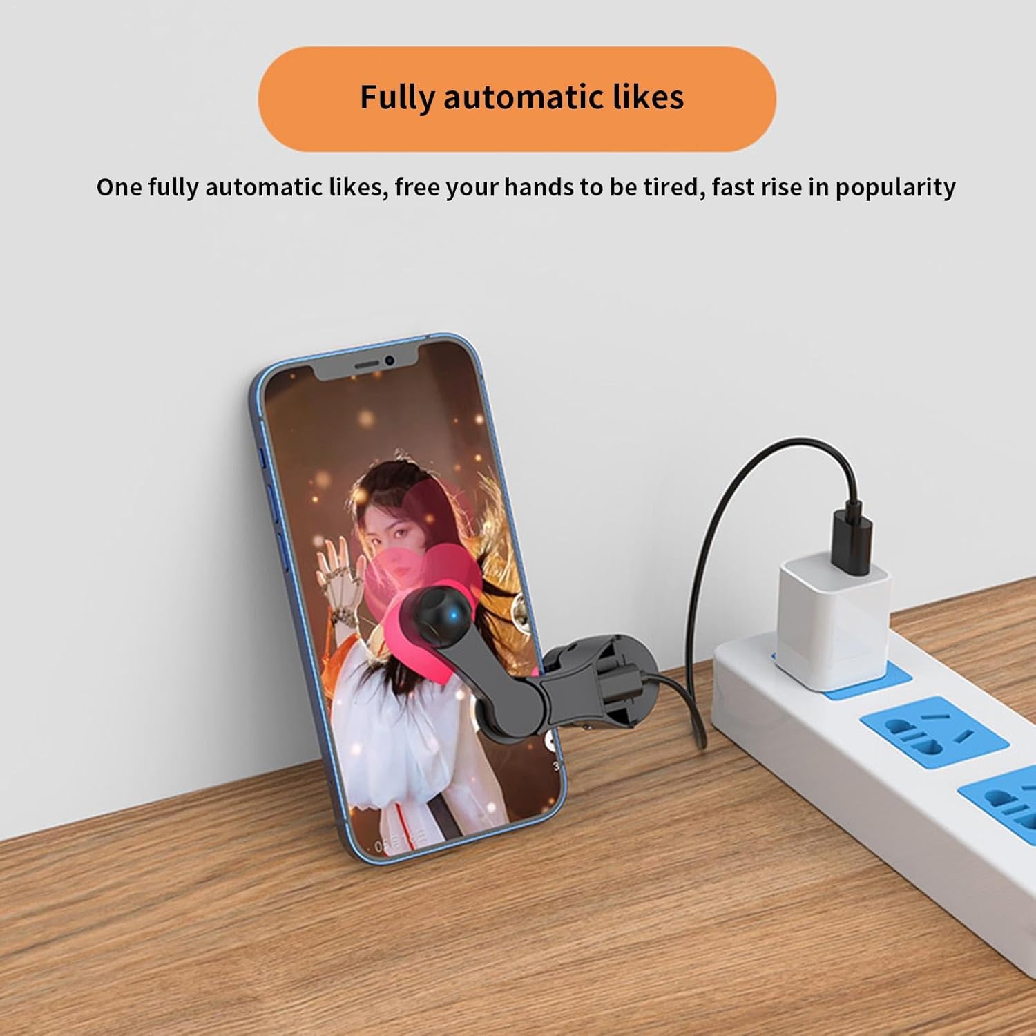 スマホ自動タップ装置 連打機 USB給電式 無音 180度回転 ゲーム・ライブ配信向け